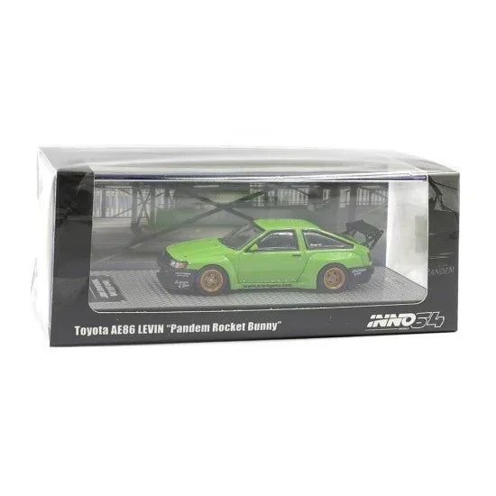 Premium scale diecast model car – Toyota AE86 Levin Pandem Rocket Bunny, 1:64 Scale (Green) Collectible