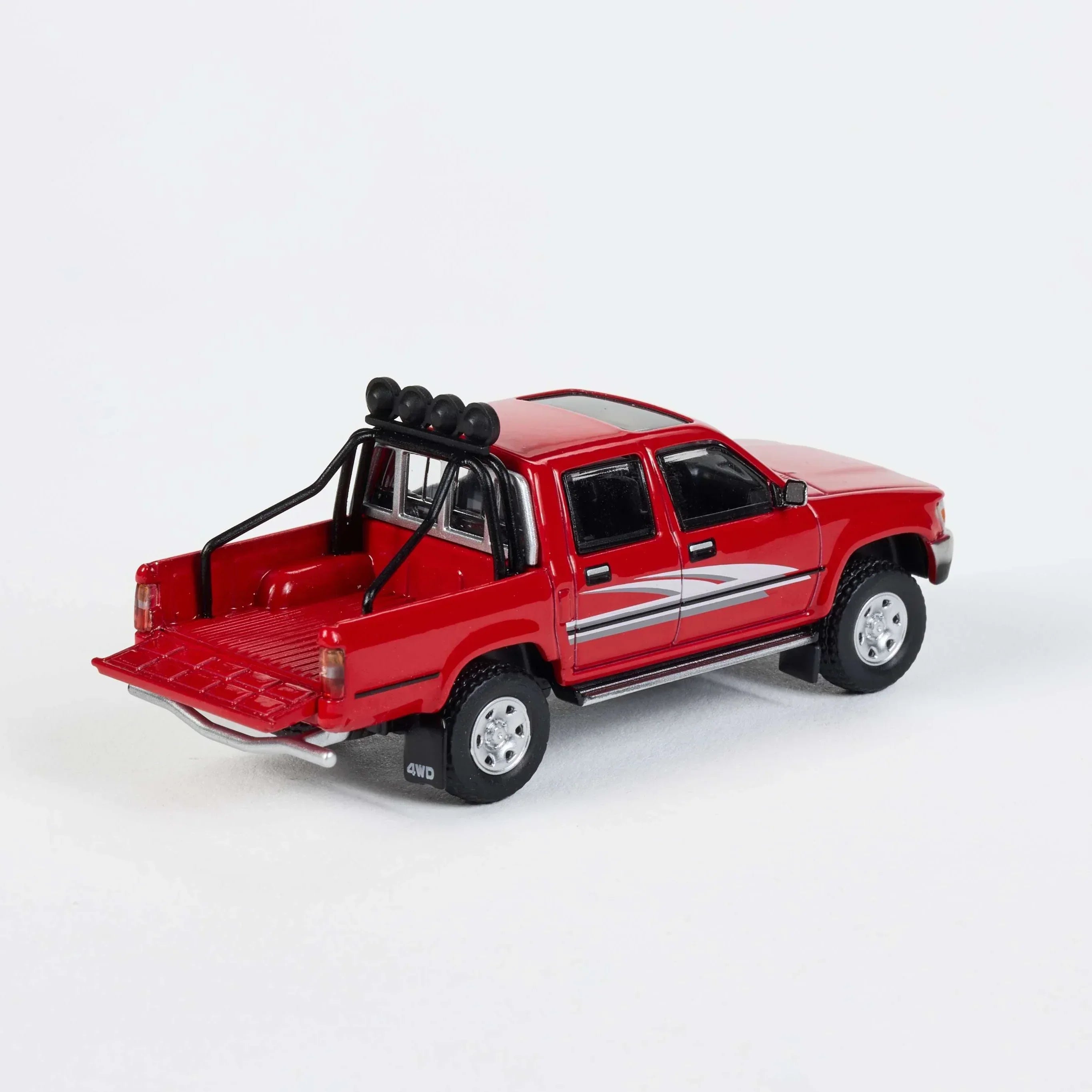 Premium scale diecast model car – Toyota Hilux Ln107 1994, 1:64 Scale (Red) Collectible