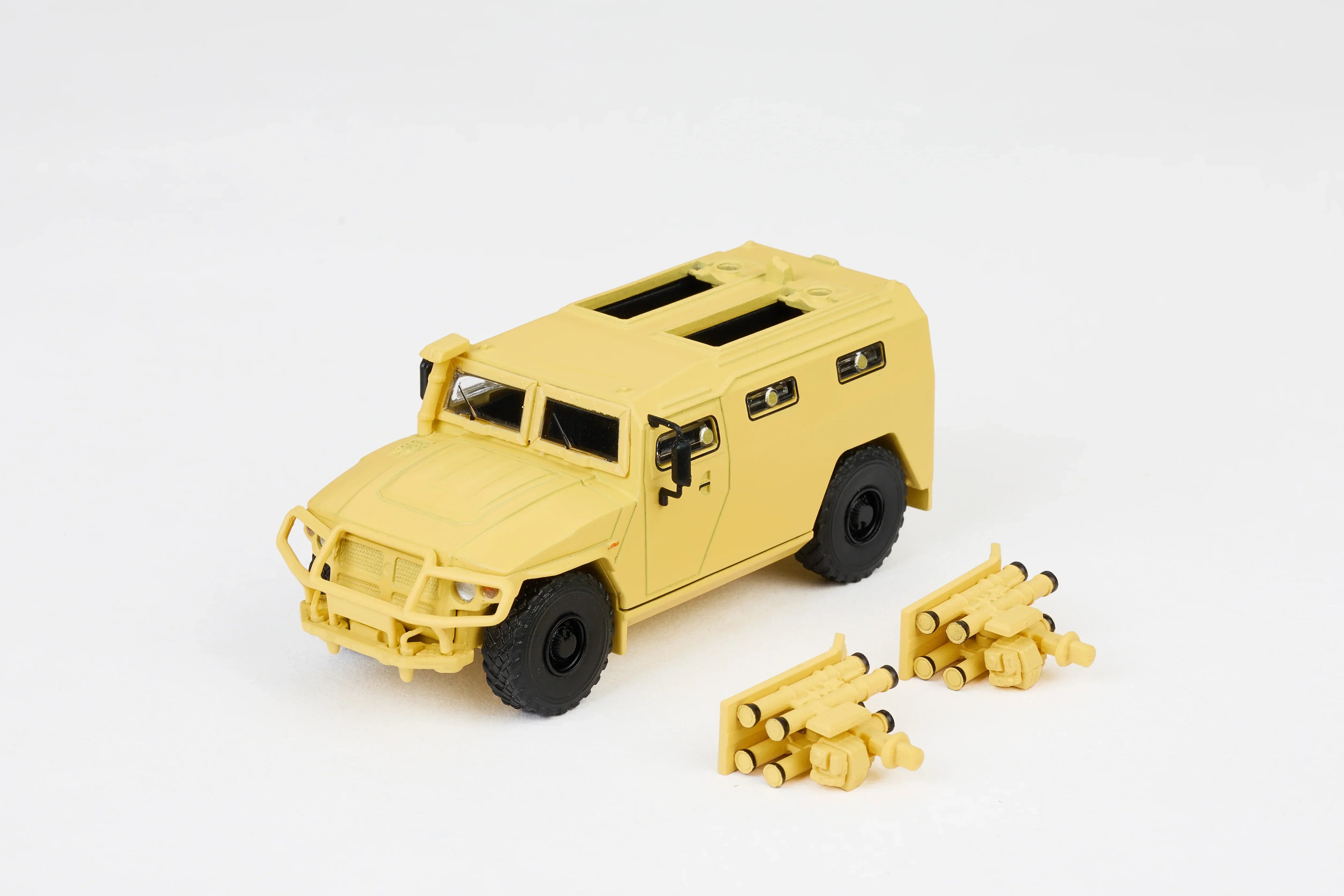 Premium scale diecast model car – Gaz Tiger Armoured Vehicle, 1:64 Scale (Brown) Collectible