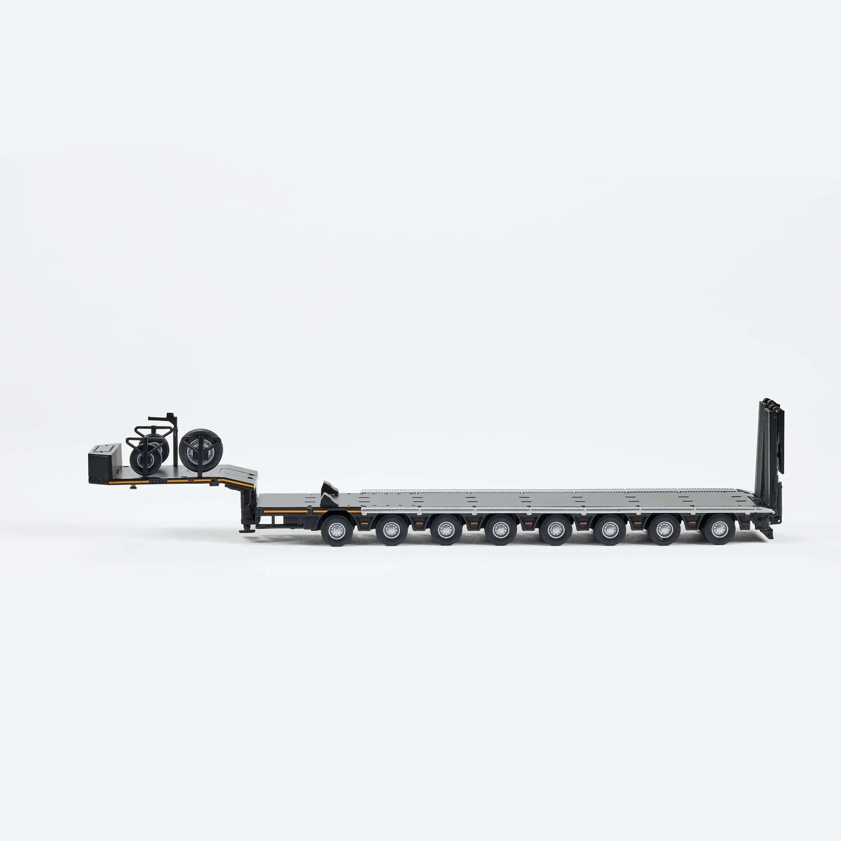 Premium scale diecast model car – Scania Eight-Axis Semi-Low Deck Trailer, 1:64 Scale (Black) Collectible