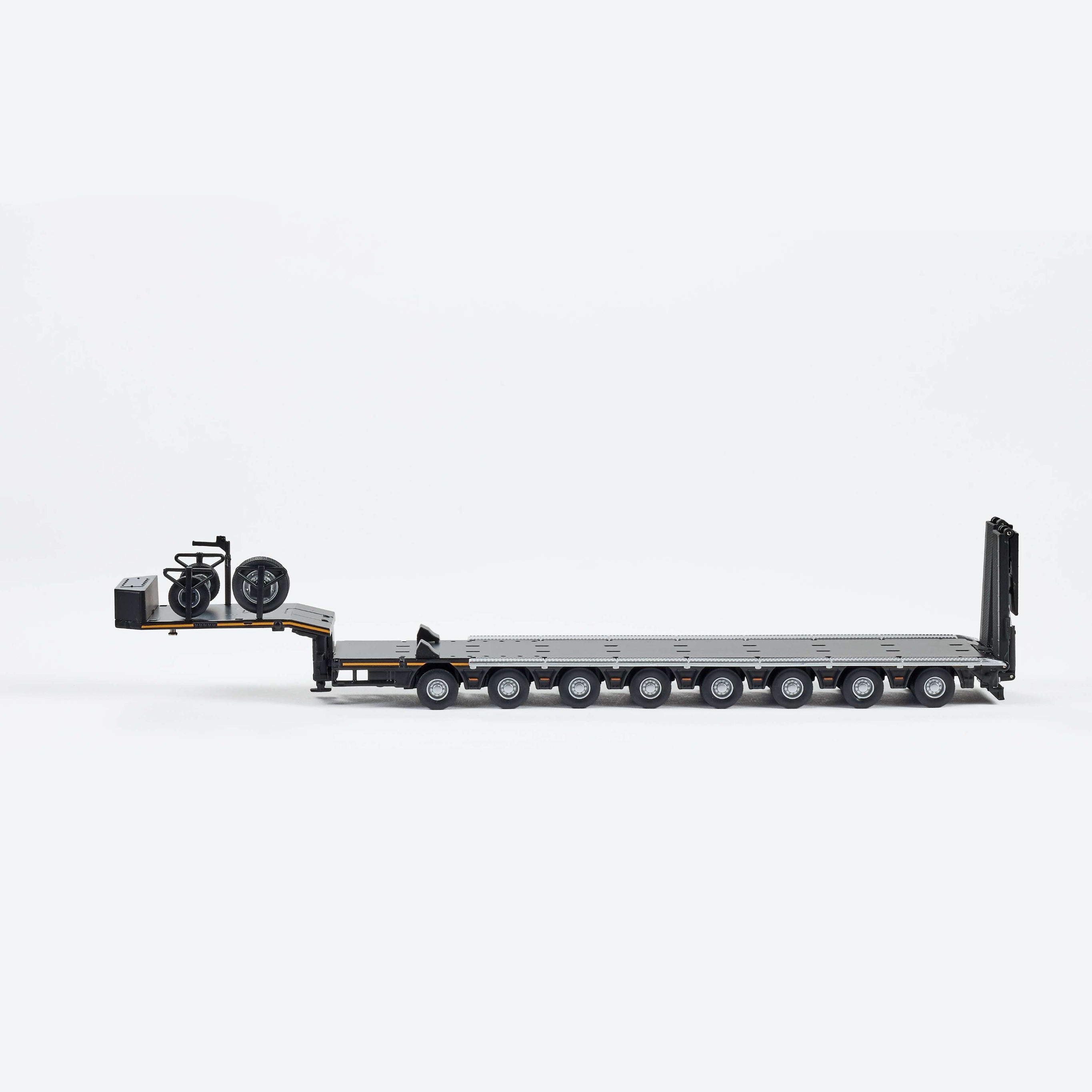 Premium scale diecast model car – Scania Eight-Axis Semi-Low Deck Trailer, 1:64 Scale (Black) Collectible