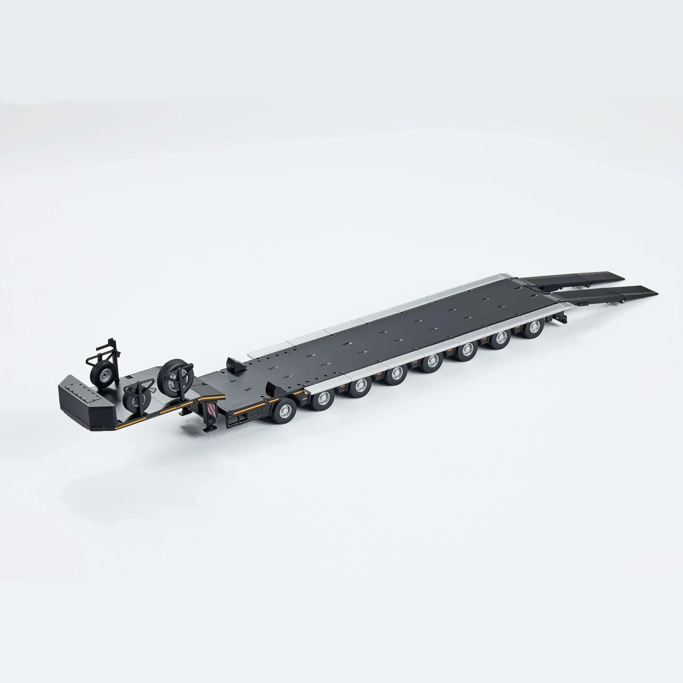 Premium scale diecast model car – Scania Eight-Axis Semi-Low Deck Trailer, 1:64 Scale (Black) Collectible