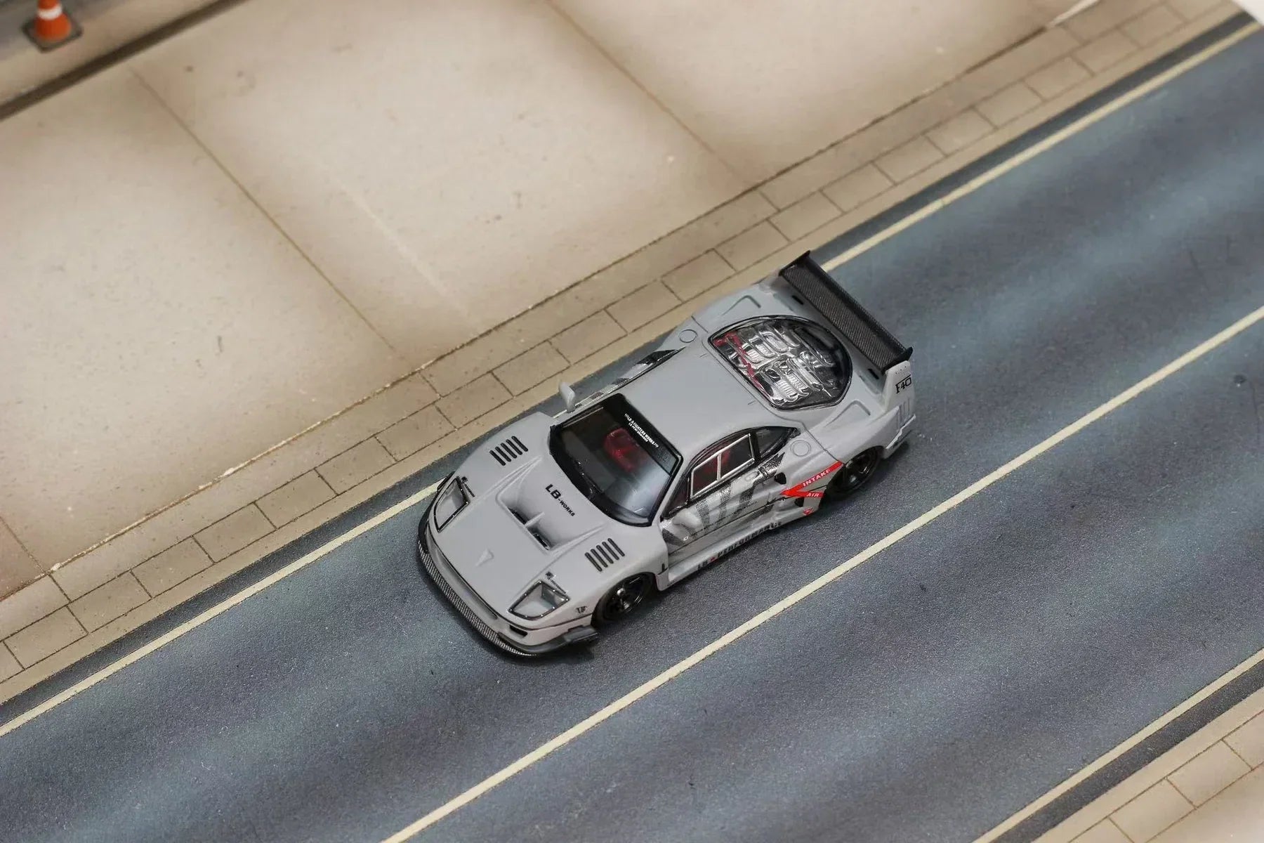 Premium scale diecast model car – LBWK Ferrari F40 Limited to 499, 1:64 Scale (Cement Grey) Collectible