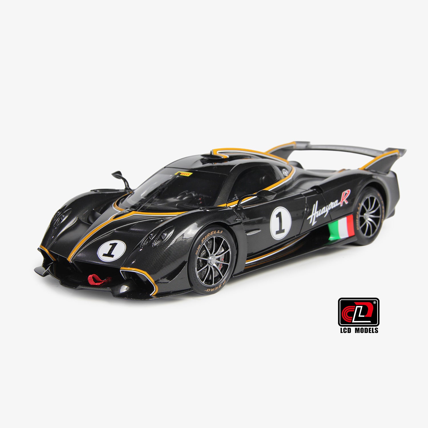 Premium scale diecast model car – Pagani Huayra R, 1:18 Scale (Carbon Black) Collectible