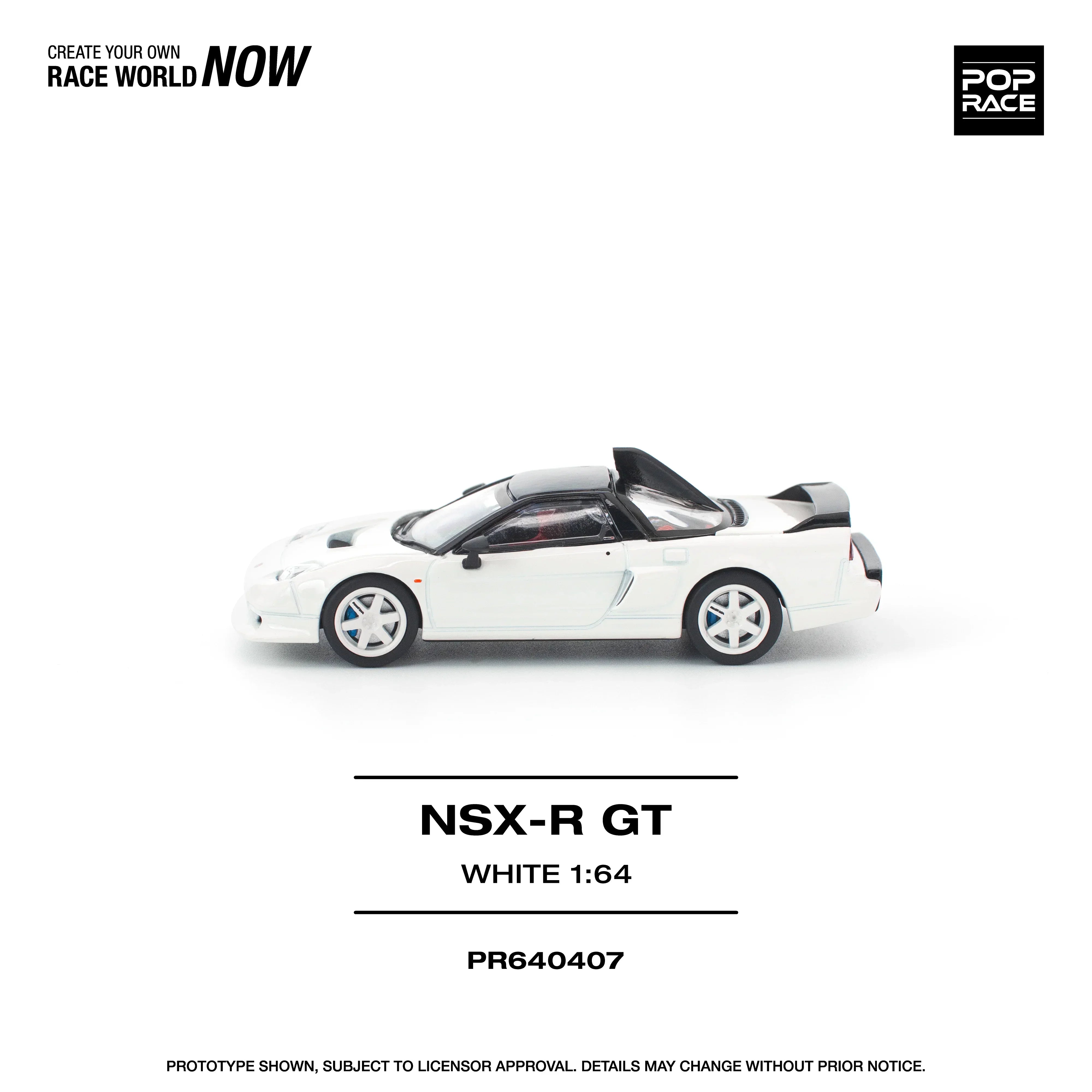 Premium scale diecast model car – *PRE-ORDER* Honda NSX-R GT, 1:64 Scale (White) Collectible