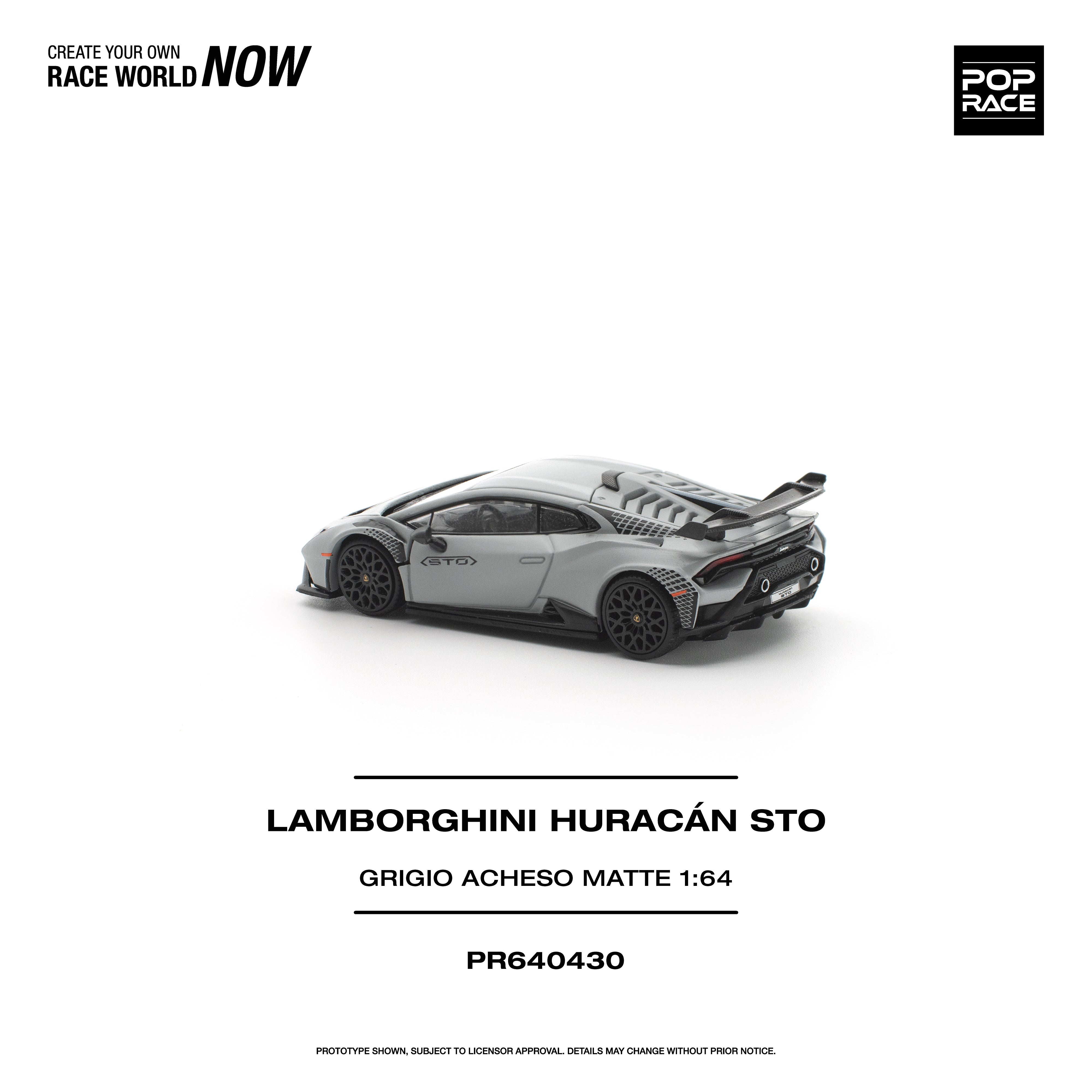 Premium scale diecast model car – *PRE-ORDER* Lamborghini Huracan STO Grigio Acheso, 1:64 Scale (Matte) Collectible