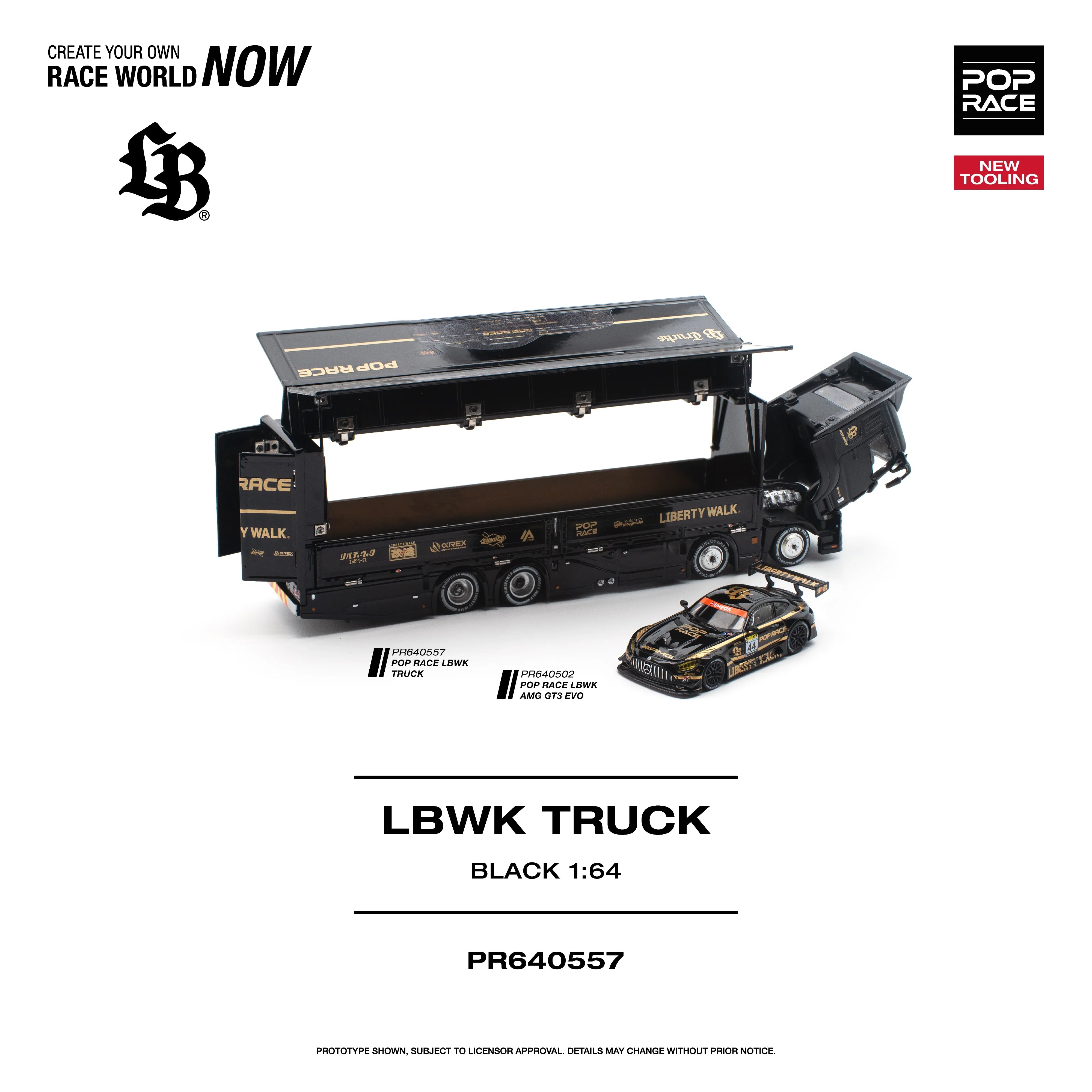 Premium scale diecast model car – *PRE-ORDER* LBWK Truck, 1:64 Scale (Black) Collectible