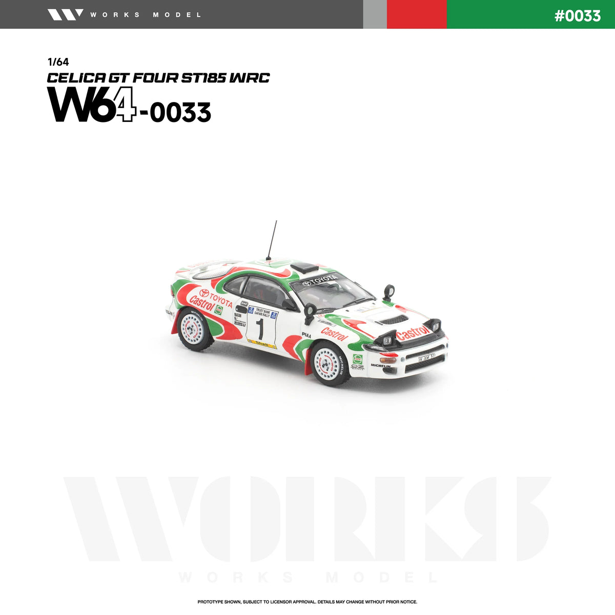 Premium scale diecast model car – *PRE-ORDER* Toyota Celica GT Four ST185 WRC, 1:64 Scale (White) Collectible