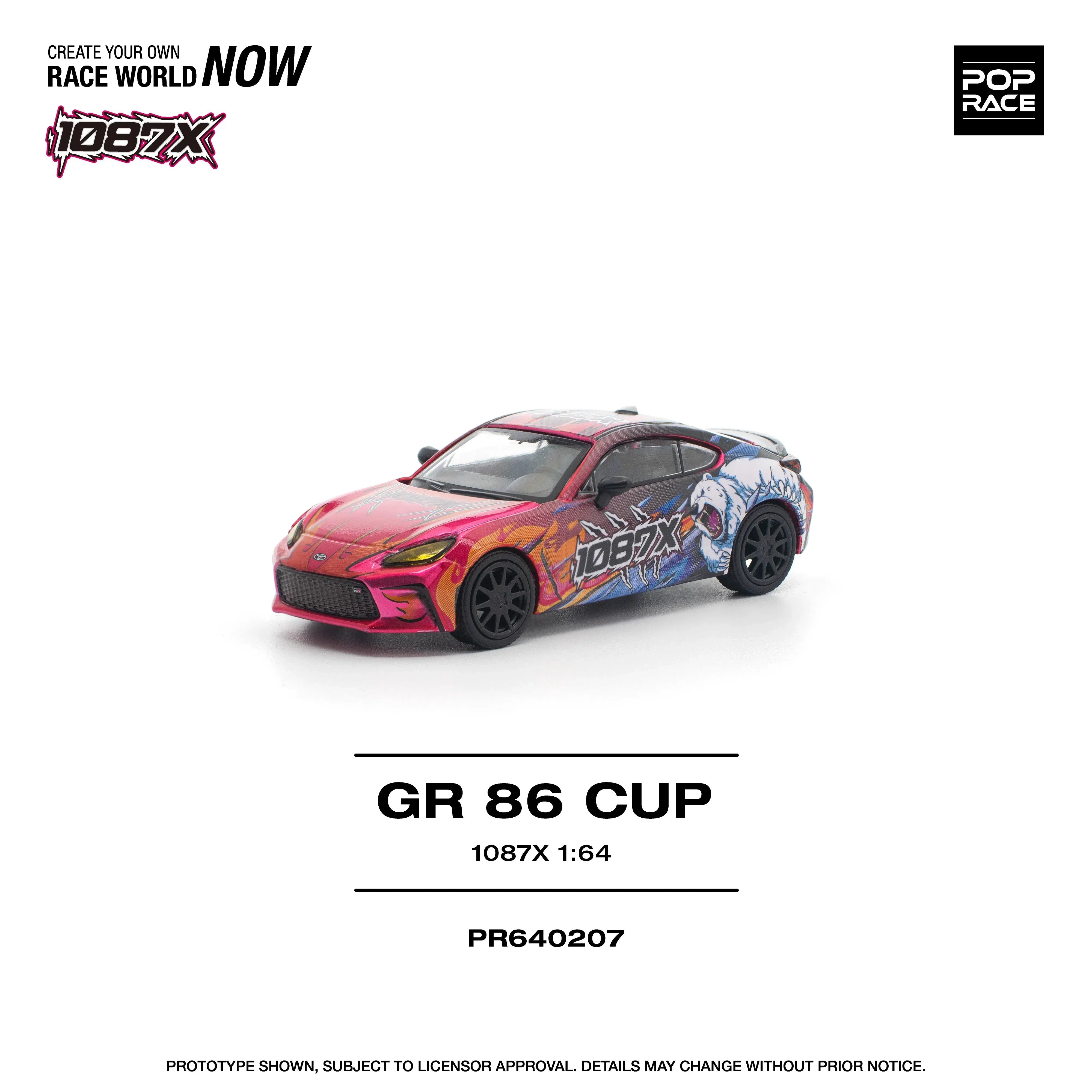 Premium scale model car for display – *PRE-ORDER* GR 86 Cup 1087X, 1:64 Scale (Red) Collectible