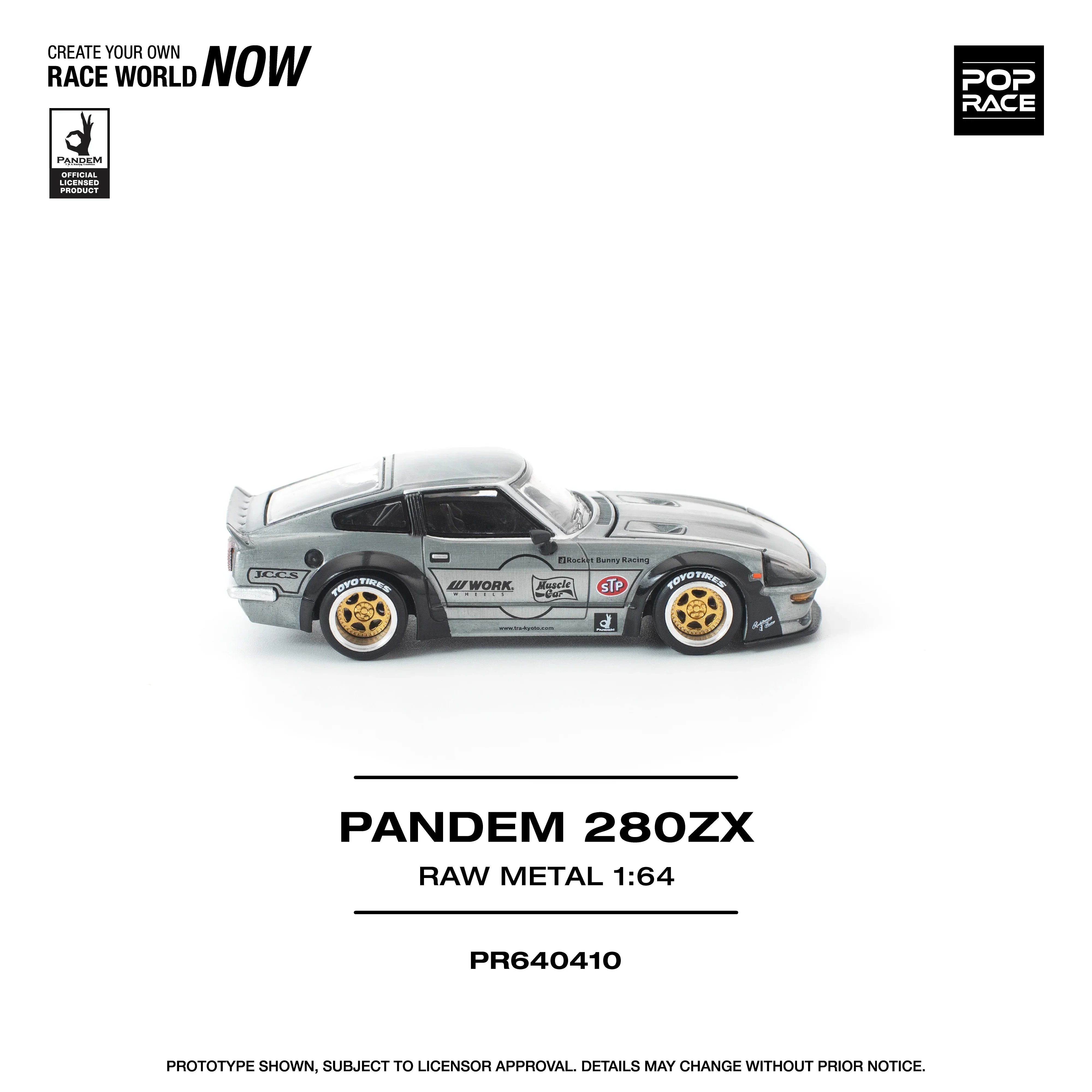 Premium scale diecast model car – *PRE-ORDER* Pandem 280ZX Raw Metal, 1:64 Scale Collectible