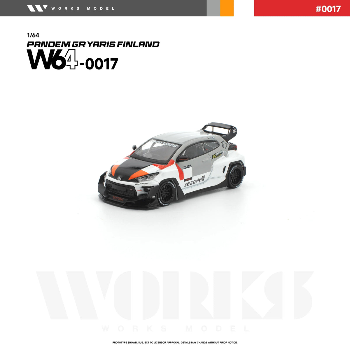 Premium scale diecast model car – *PRE-ORDER* Pandem GR Yaris Finland, 1:64 Scale (White) Collectible