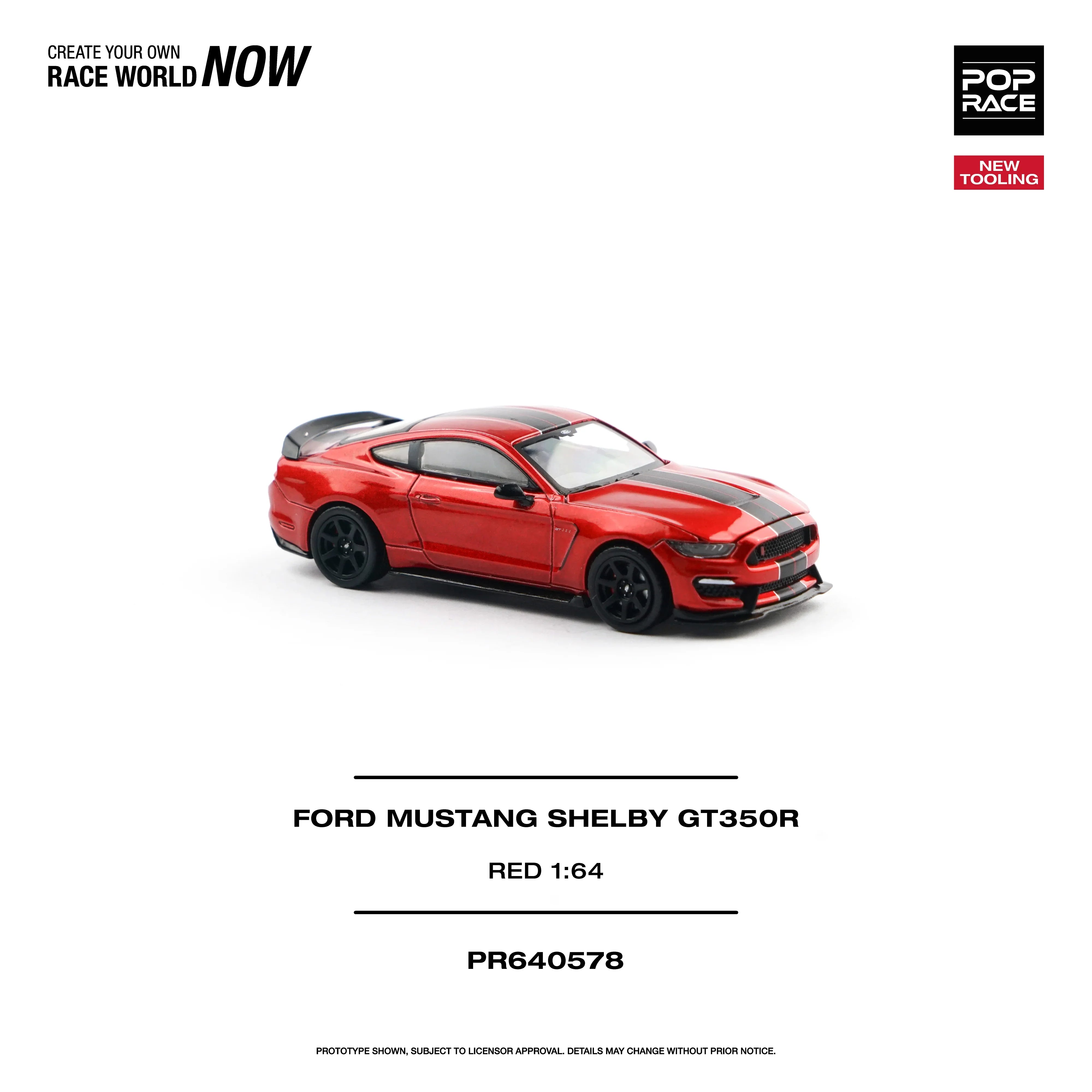 *PRE-ORDER* Ford Mustang Shelby GT350R Race, 1:64 Scale (Red)