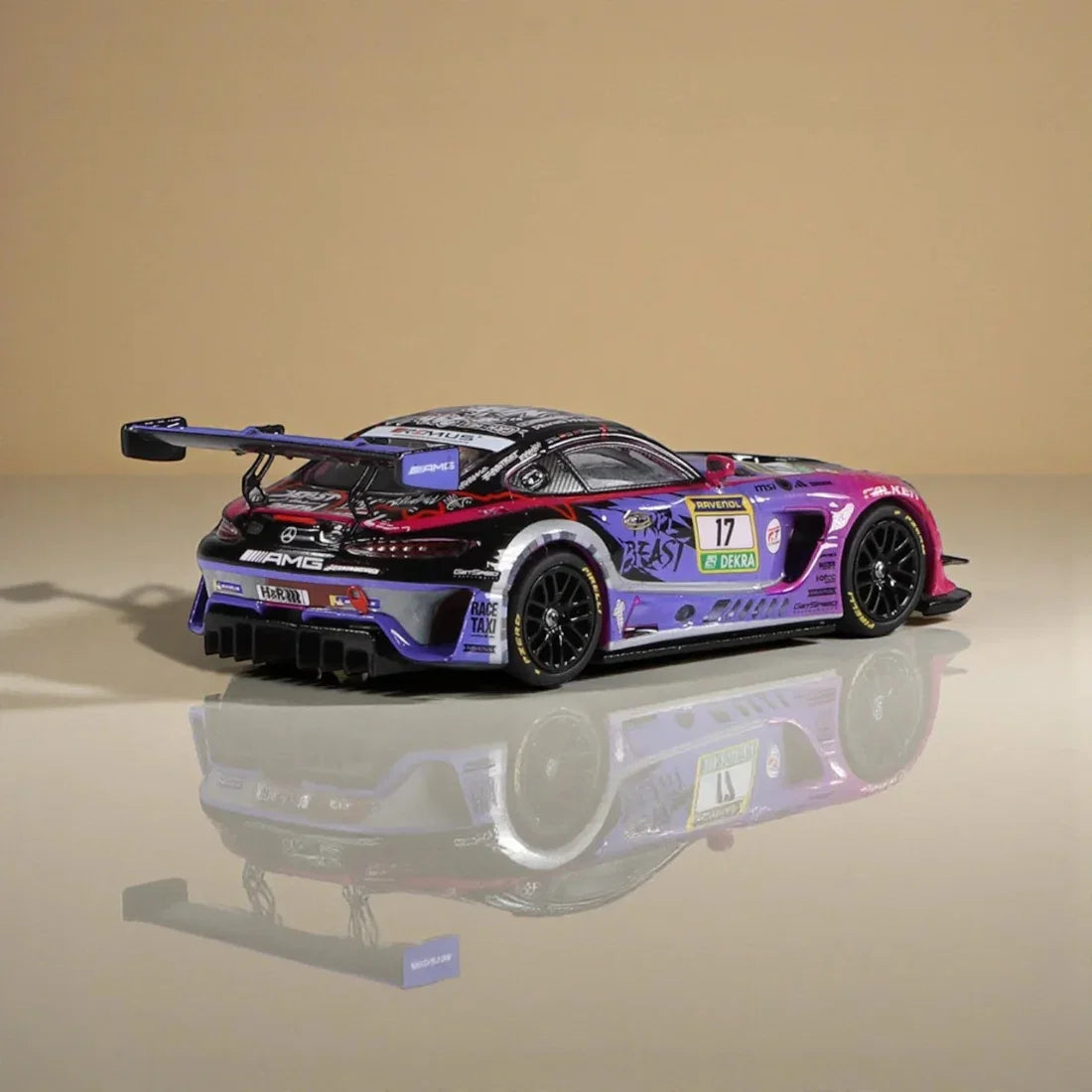 Premium scale diecast model car – *PRE-ORDER* Mercedes-AMG GT3 GetSpeed - Purple Beast #17, 1:64 Scale (Purple) Collectible