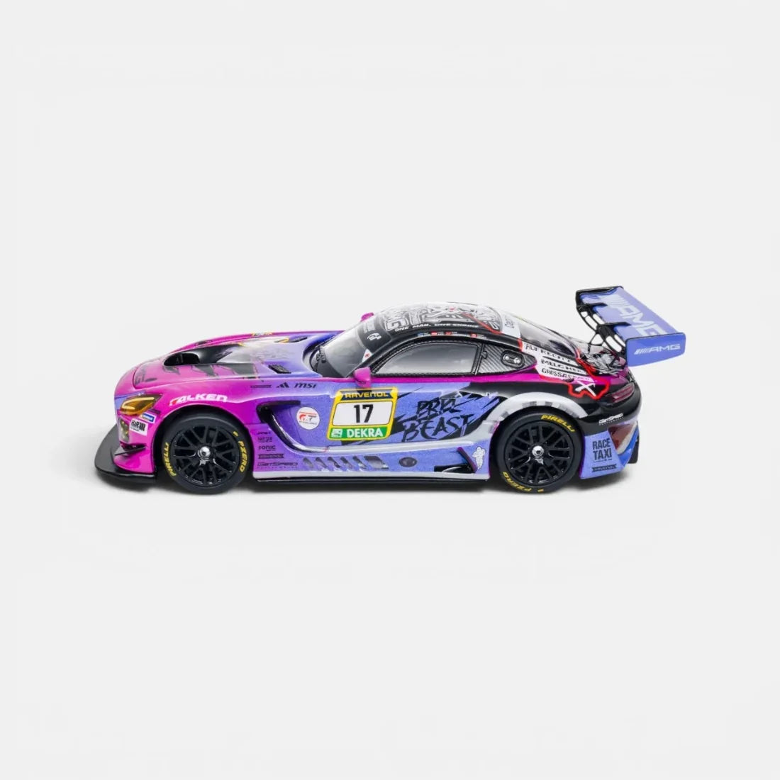 Premium scale diecast model car – *PRE-ORDER* Mercedes-AMG GT3 GetSpeed - Purple Beast #17, 1:64 Scale (Purple) Collectible