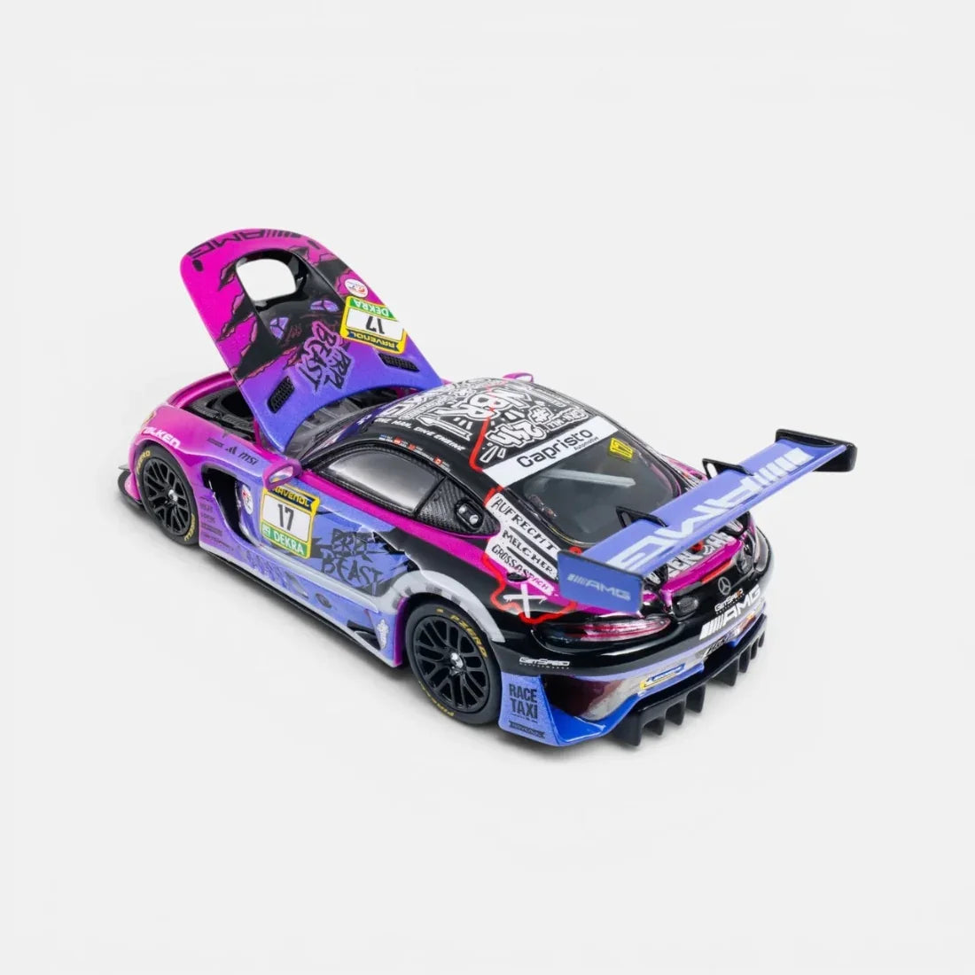 Premium scale diecast model car – *PRE-ORDER* Mercedes-AMG GT3 GetSpeed - Purple Beast #17, 1:64 Scale (Purple) Collectible