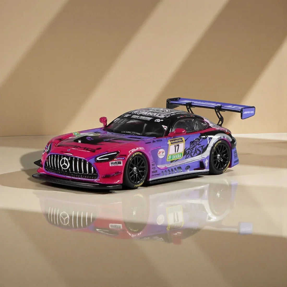 Premium scale diecast model car – *PRE-ORDER* Mercedes-AMG GT3 GetSpeed - Purple Beast #17, 1:64 Scale (Purple) Collectible