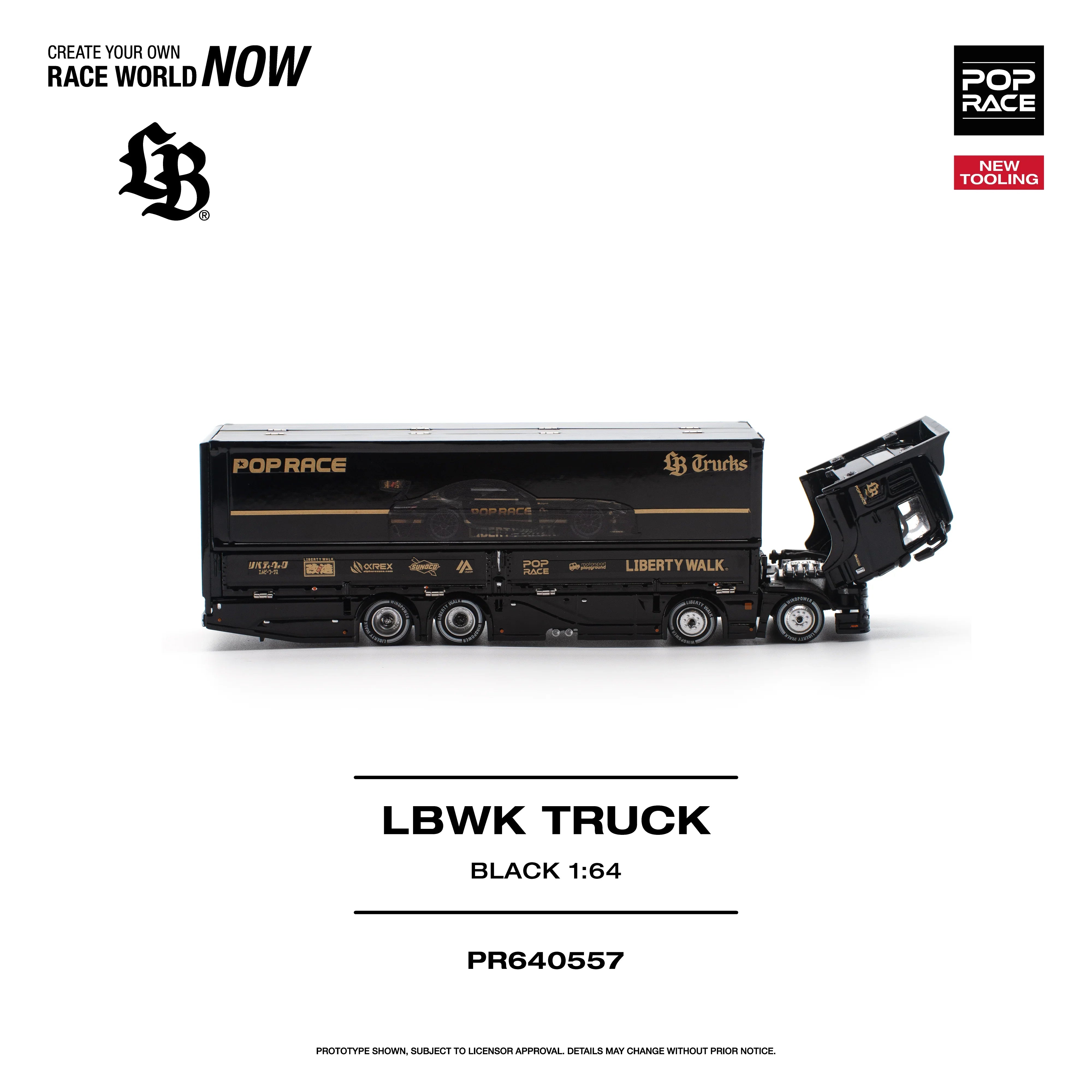 Premium scale diecast model car – *PRE-ORDER* LBWK Truck, 1:64 Scale (Black) Collectible