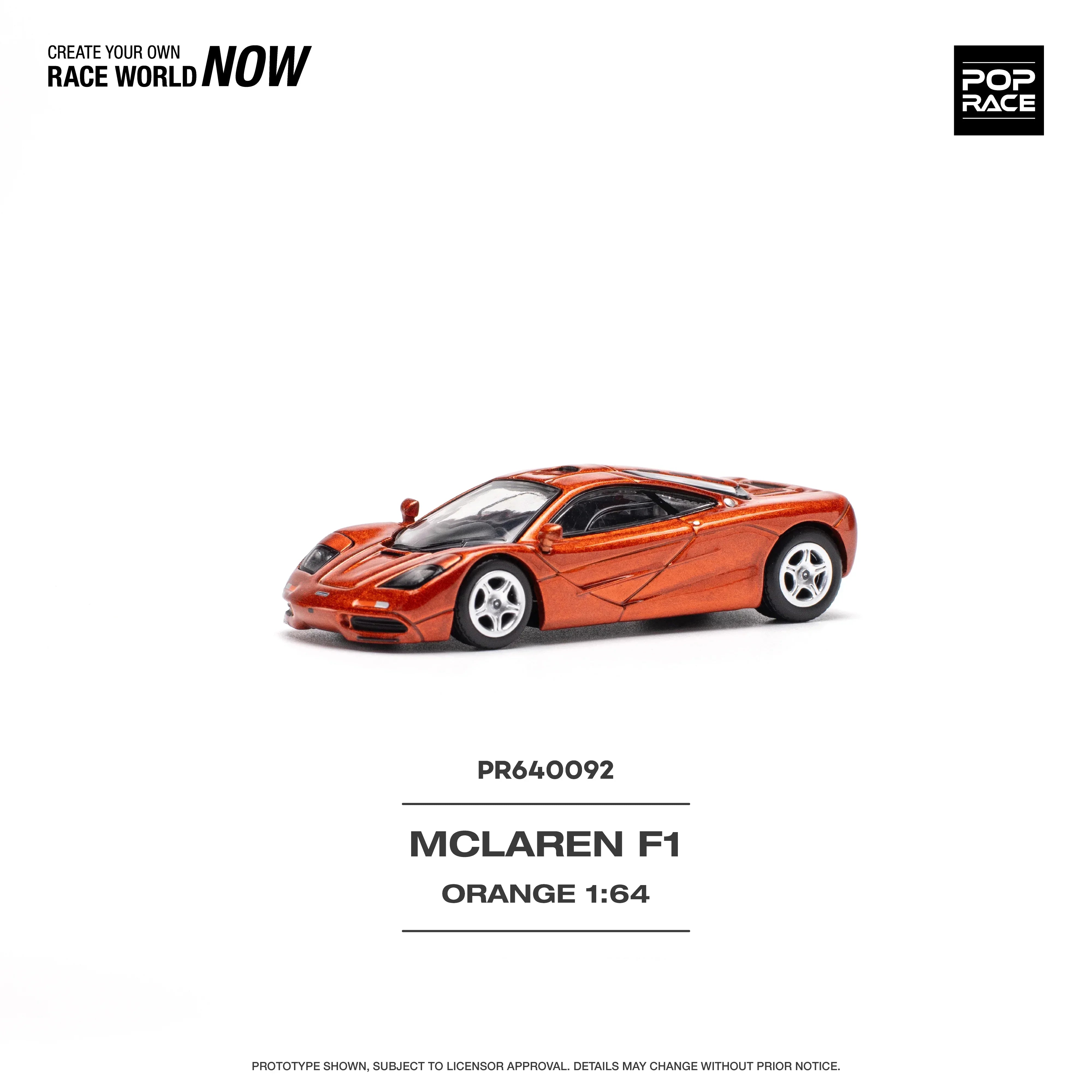 Premium scale diecast model car – Mclaren F1, 1:64 Scale (Orange) Collectible