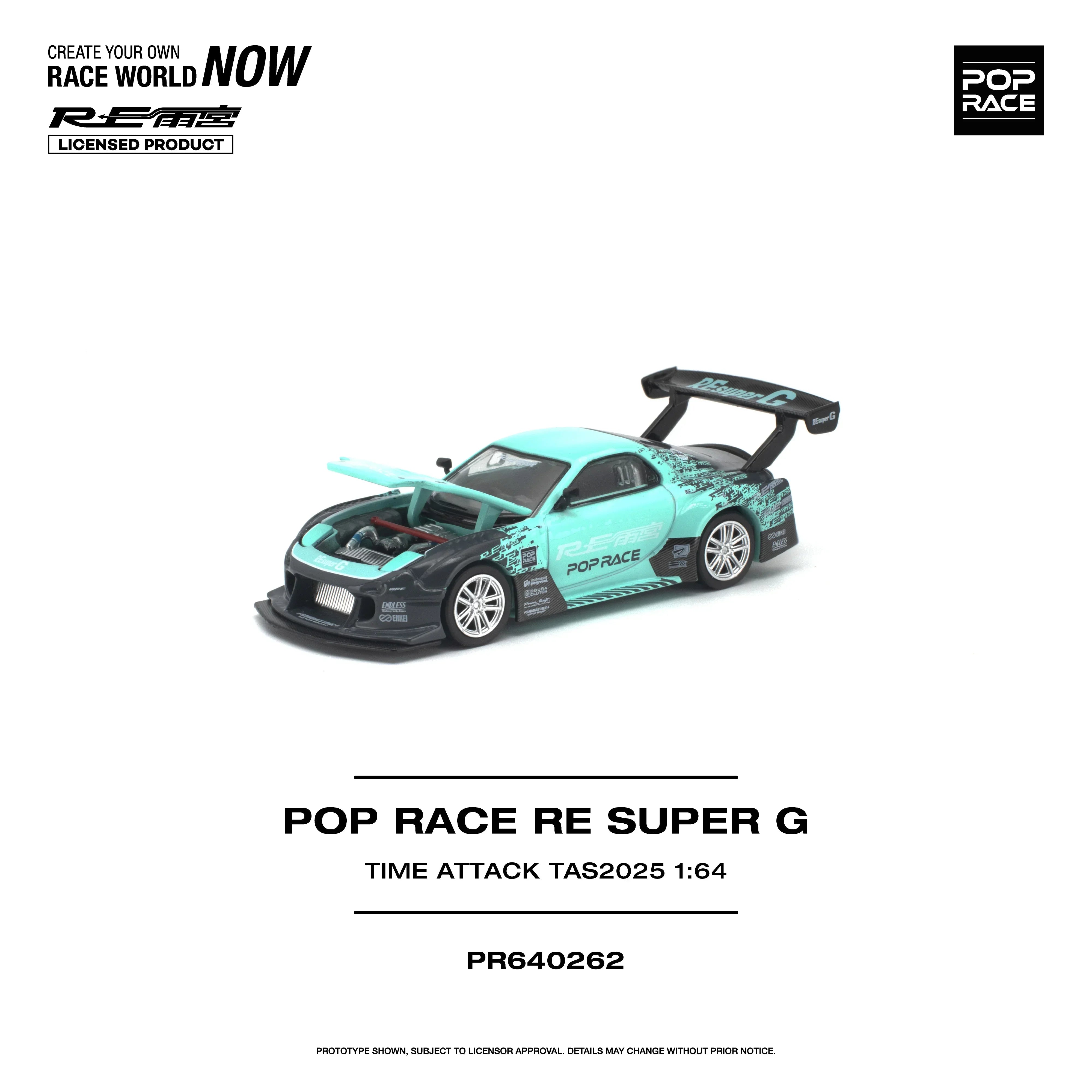 Premium scale diecast model car – *PRE-ORDER* Pop Race RE Super G Time Attack TAS 2025, 1:64 Scale Collectible
