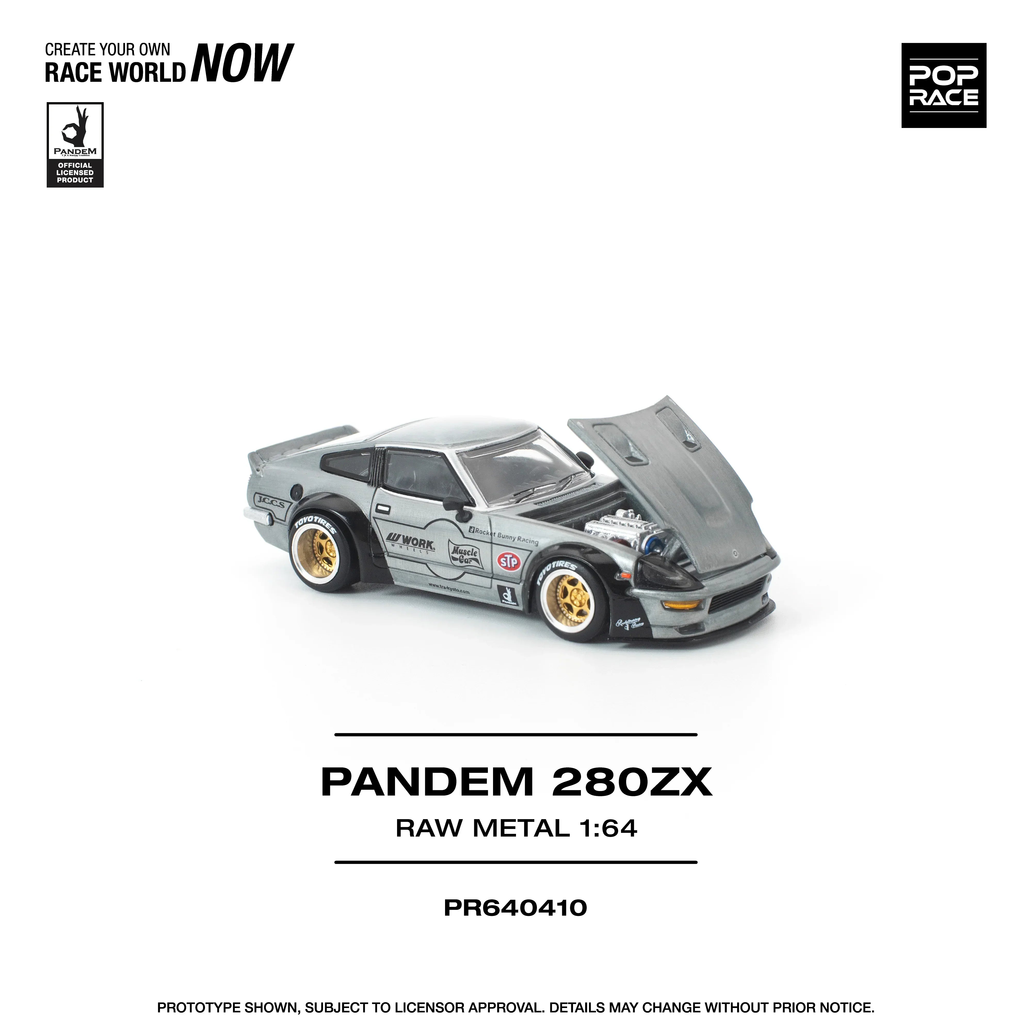 Premium scale diecast model car – *PRE-ORDER* Pandem 280ZX Raw Metal, 1:64 Scale Collectible