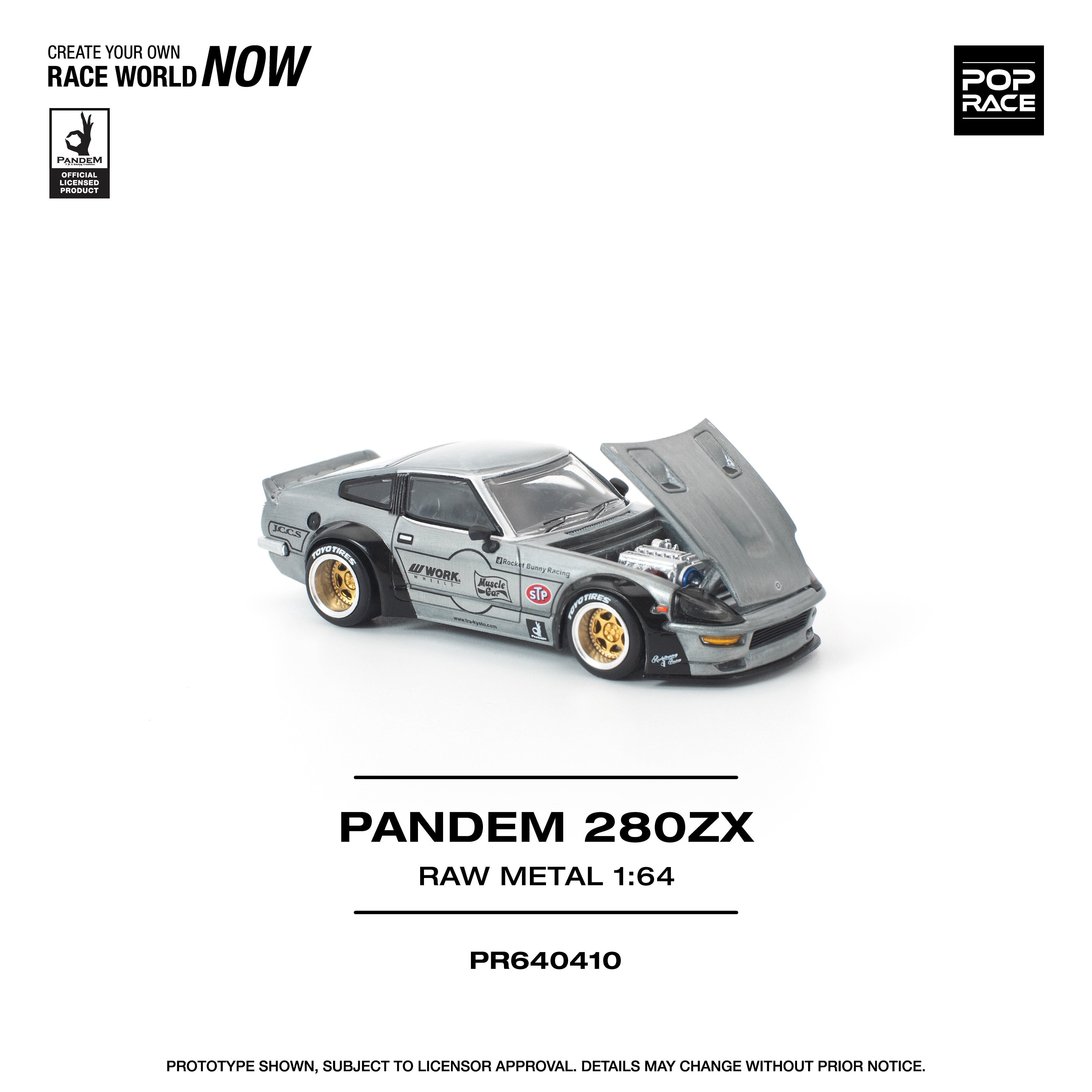 Premium scale diecast model car – *PRE-ORDER* Pandem 280ZX Raw Metal, 1:64 Scale Collectible