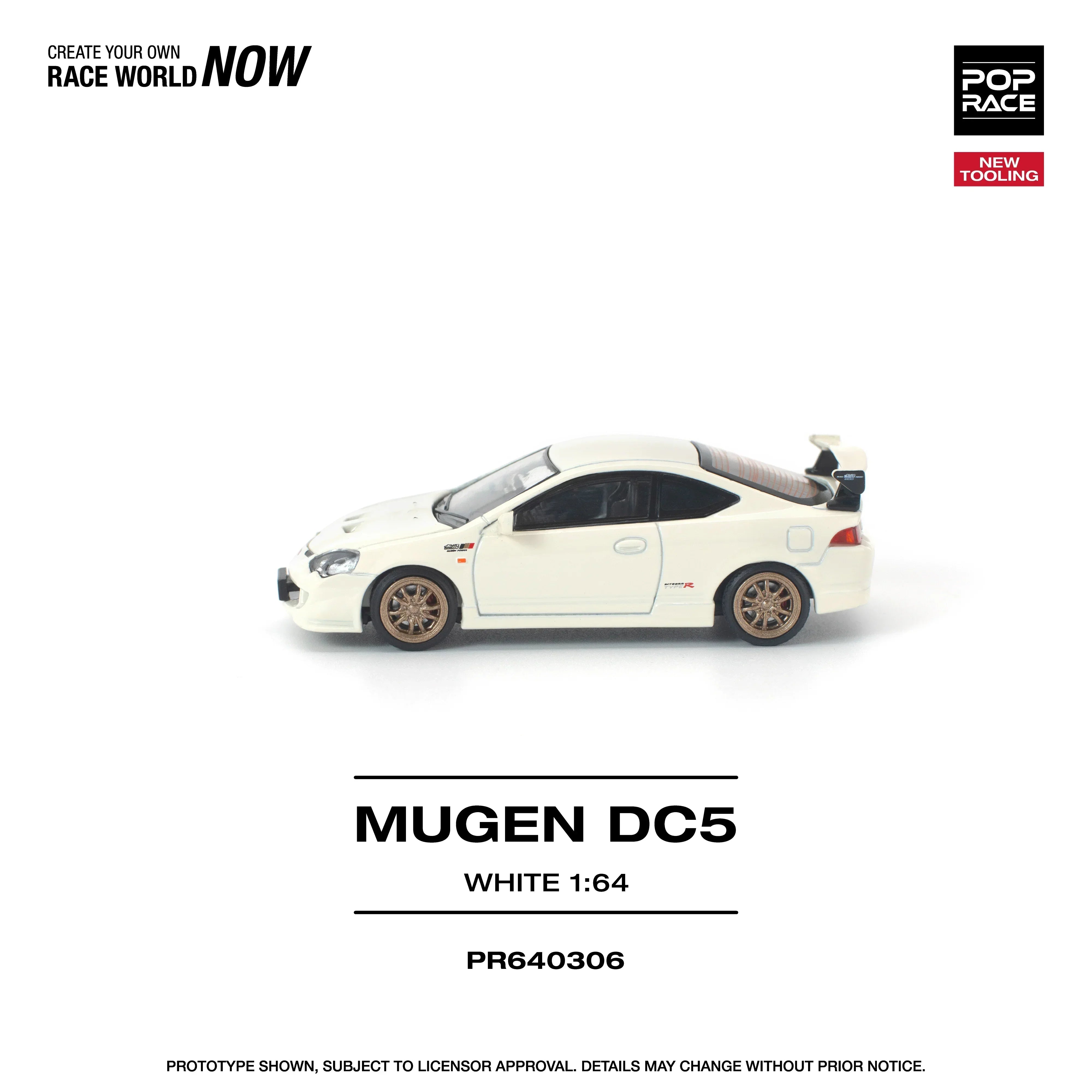 Premium scale diecast model car – *PRE-ORDER* Honda DC5 Mugen New Tooling, 1:64 Scale (White) Collectible