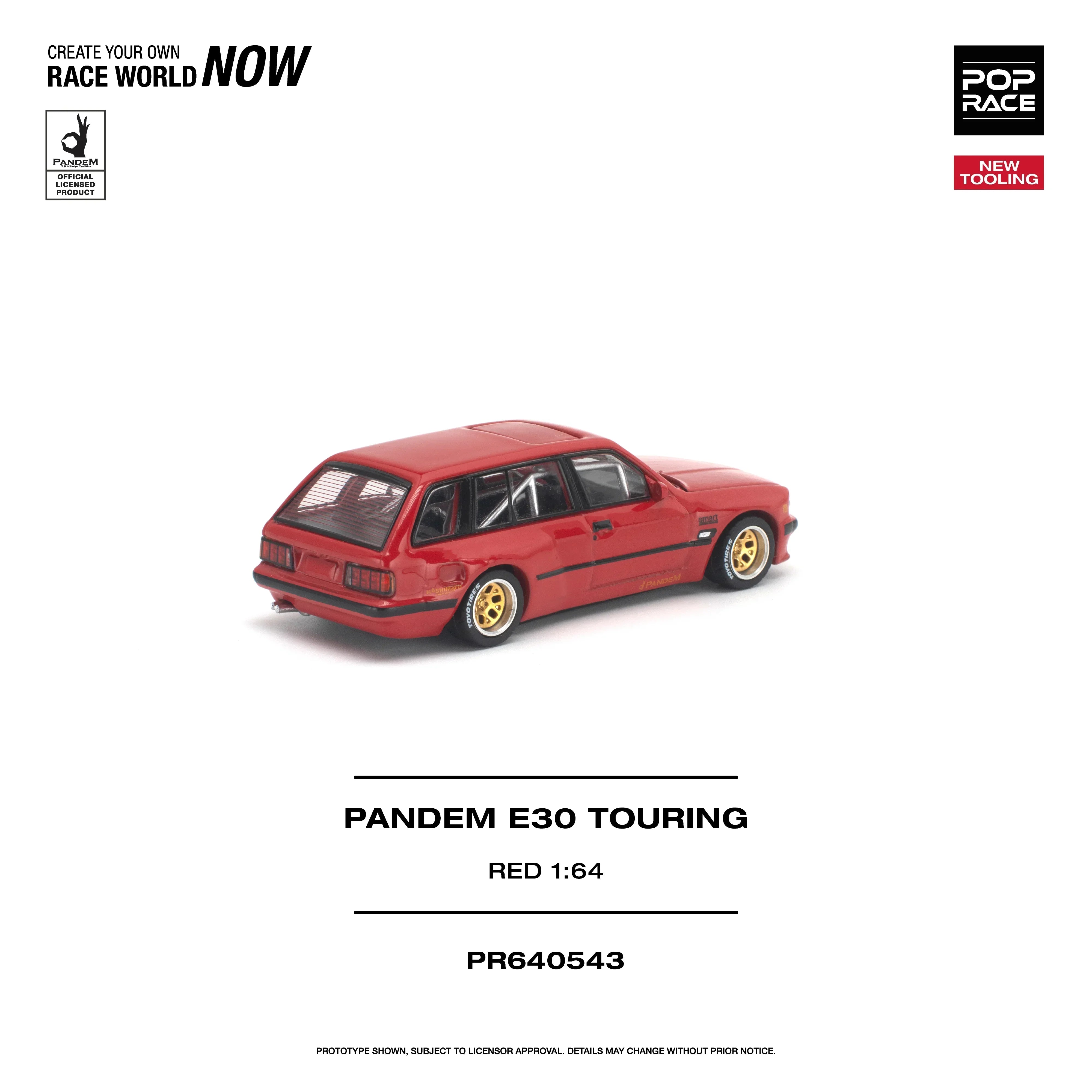 Premium scale diecast model car – *PRE-ORDER* Pandem E30 Touring, 1:64 Scale (Red) Collectible