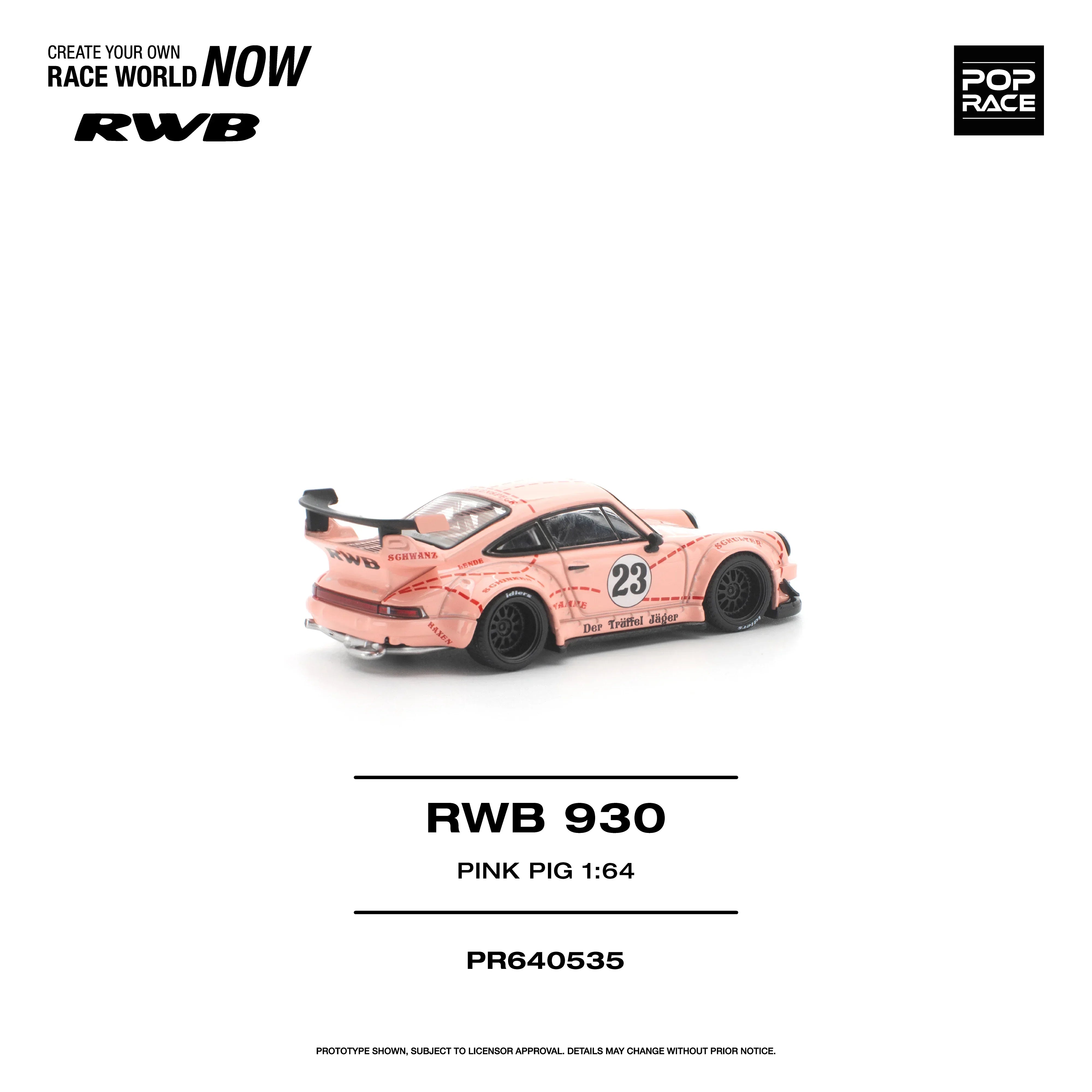 Premium scale diecast model car – *PRE-ORDER* RWB 930 "PINK PIG", 1:64 Scale Collectible