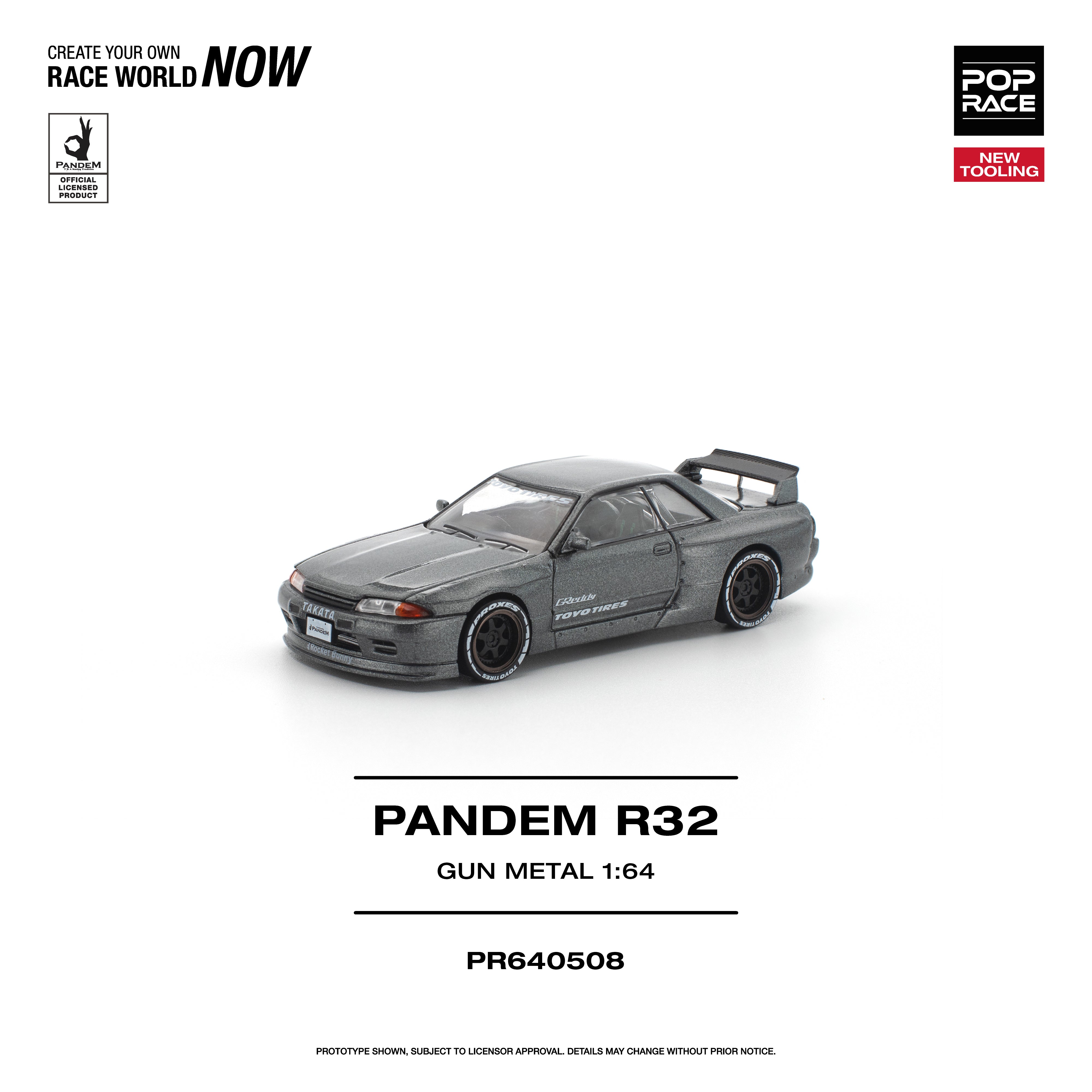 Premium scale diecast model car – *PRE-ORDER* Pandem R32 Gun Metal New Tooling, 1:64 Scale Collectible