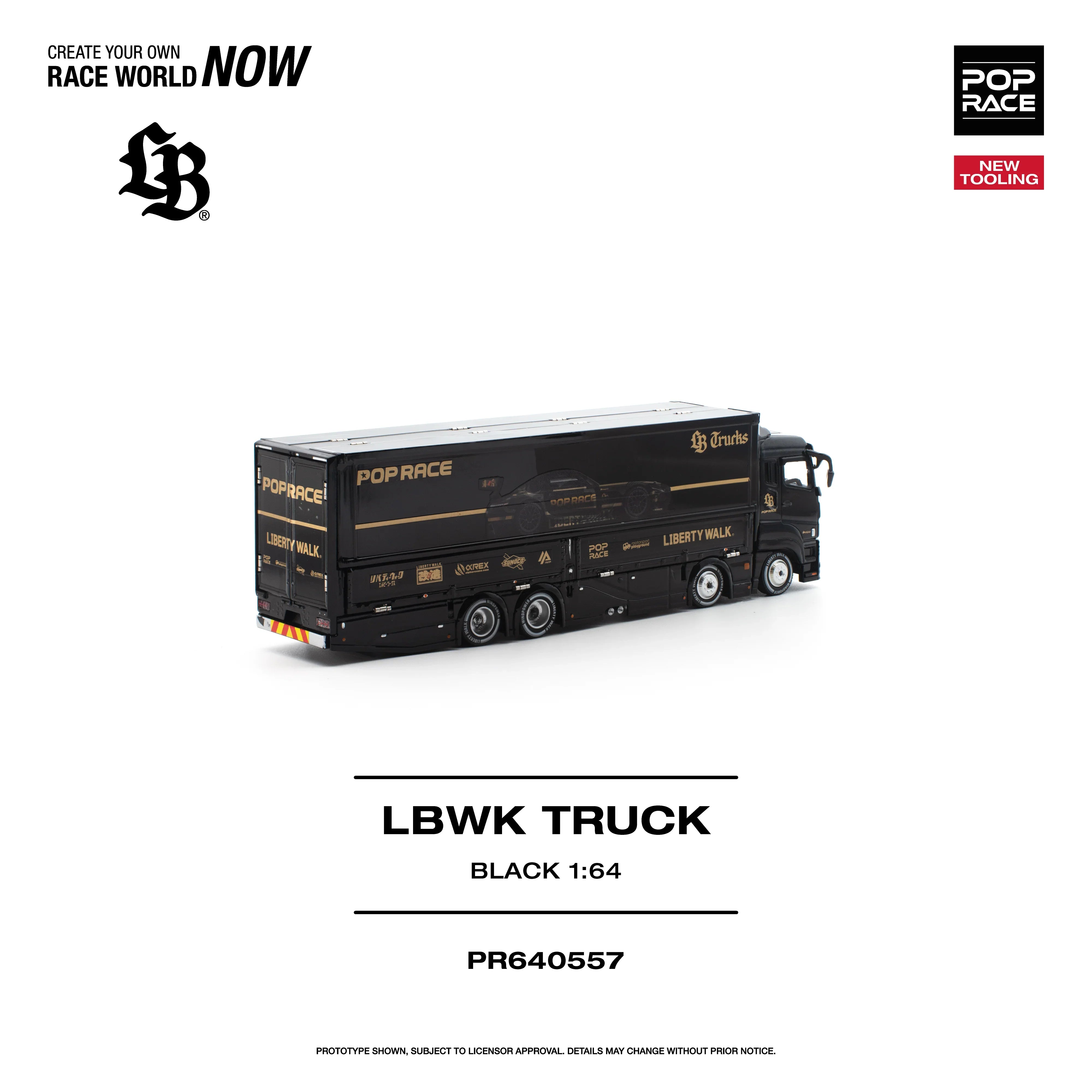 Premium scale diecast model car – *PRE-ORDER* LBWK Truck, 1:64 Scale (Black) Collectible