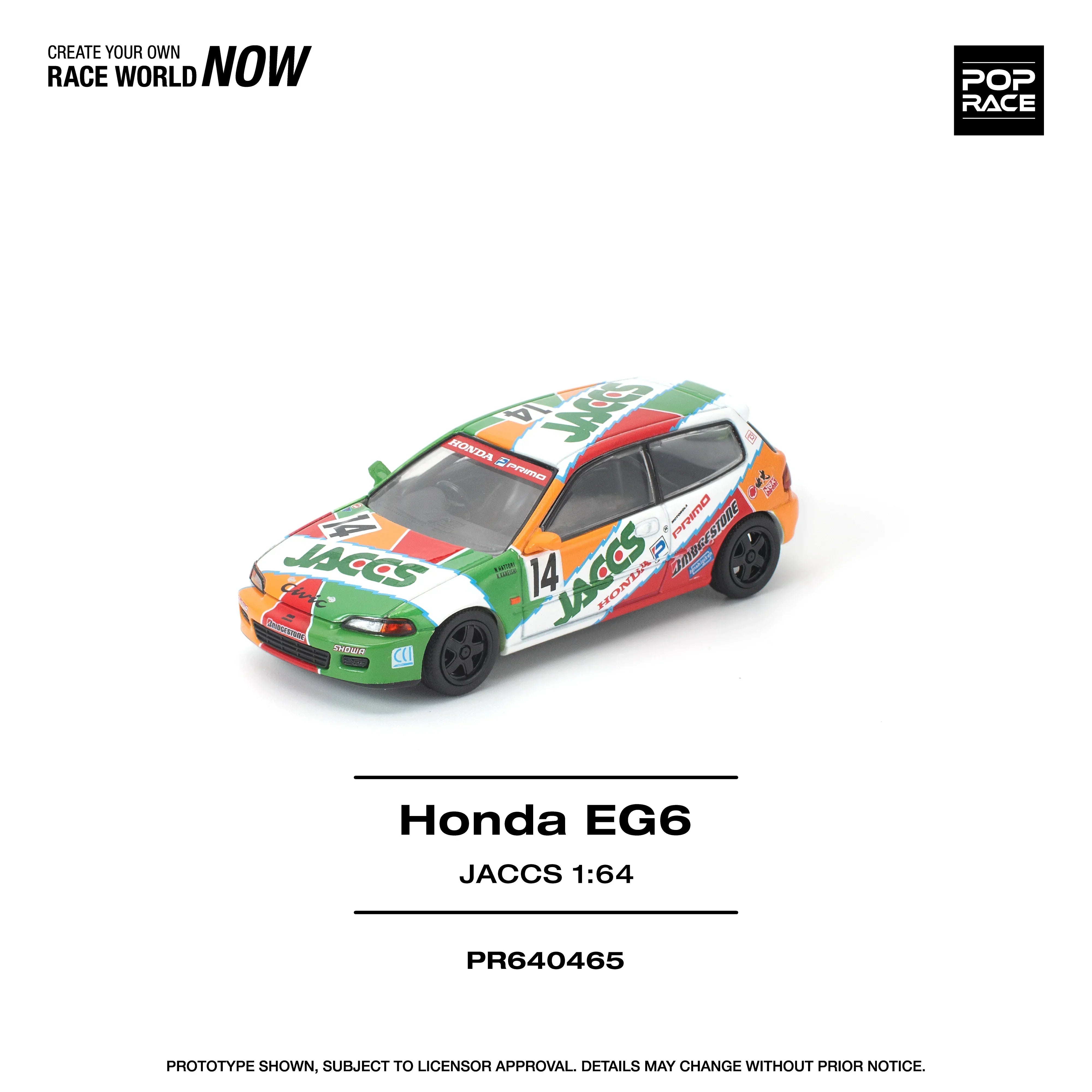Premium scale diecast model car – *PRE-ORDER* Honda Civc (EG6) Jaccs, 1:64 Scale Collectible
