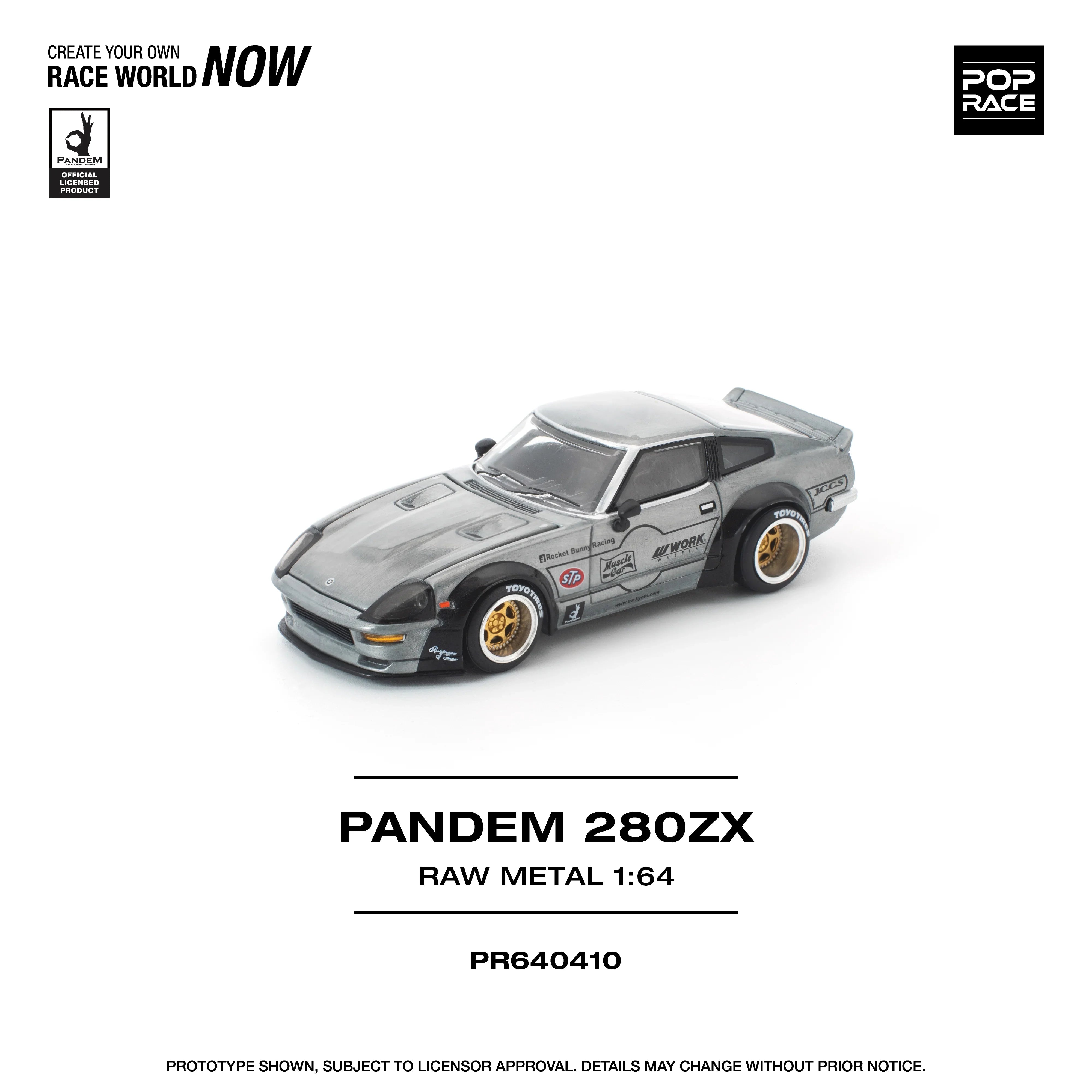 Premium scale diecast model car – *PRE-ORDER* Pandem 280ZX Raw Metal, 1:64 Scale Collectible