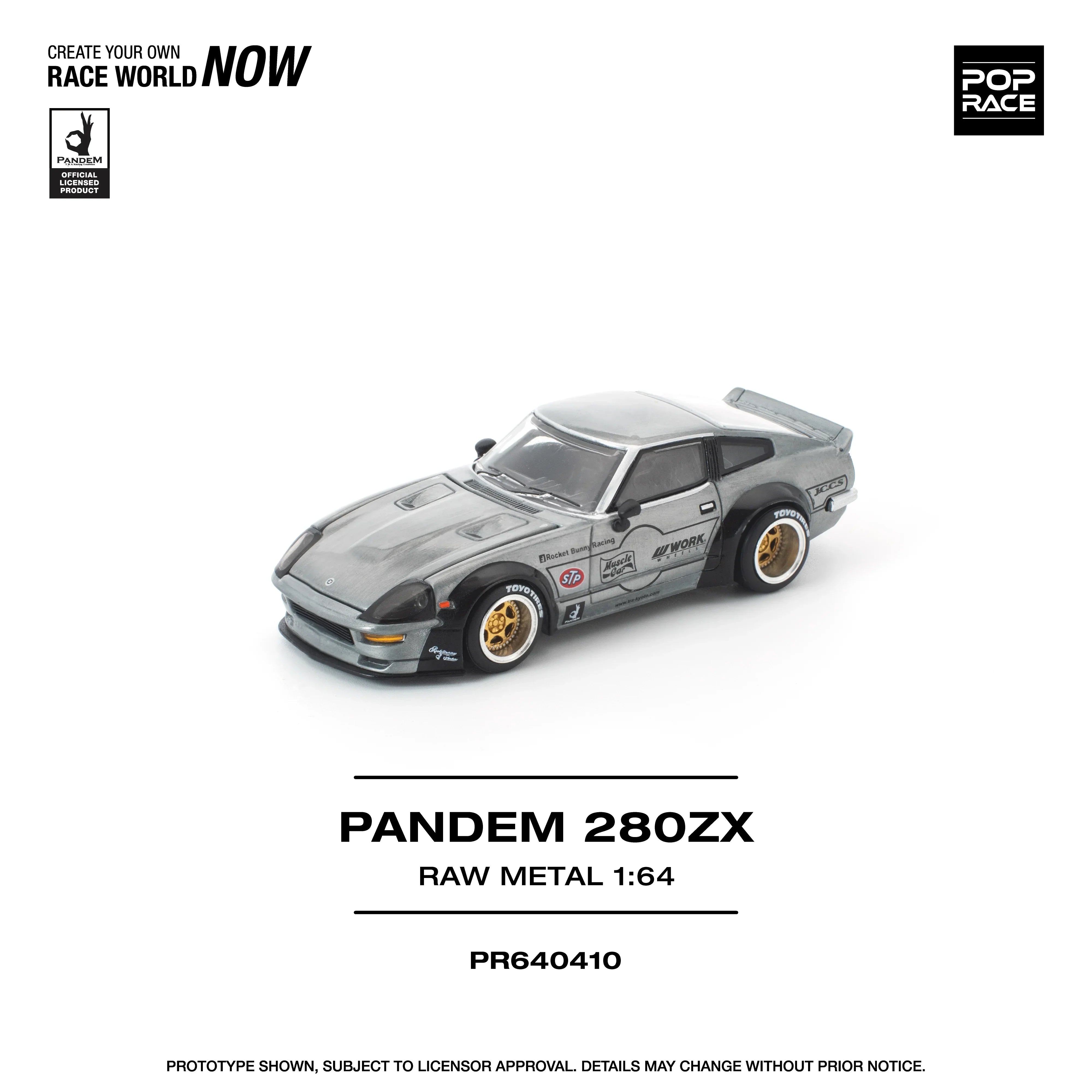Premium scale diecast model car – *PRE-ORDER* Pandem 280ZX Raw Metal, 1:64 Scale Collectible