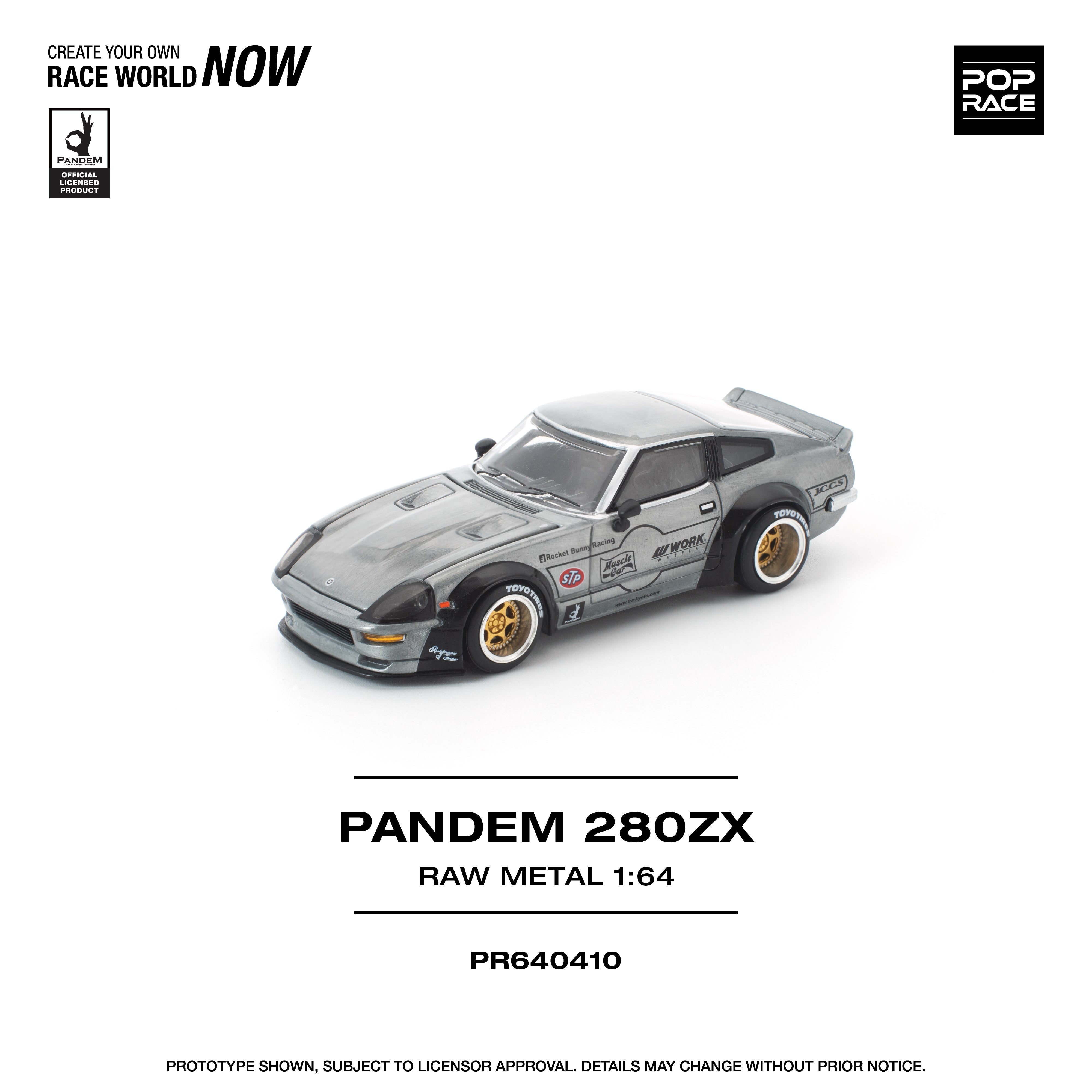Premium scale diecast model car – *PRE-ORDER* Pandem 280ZX Raw Metal, 1:64 Scale Collectible