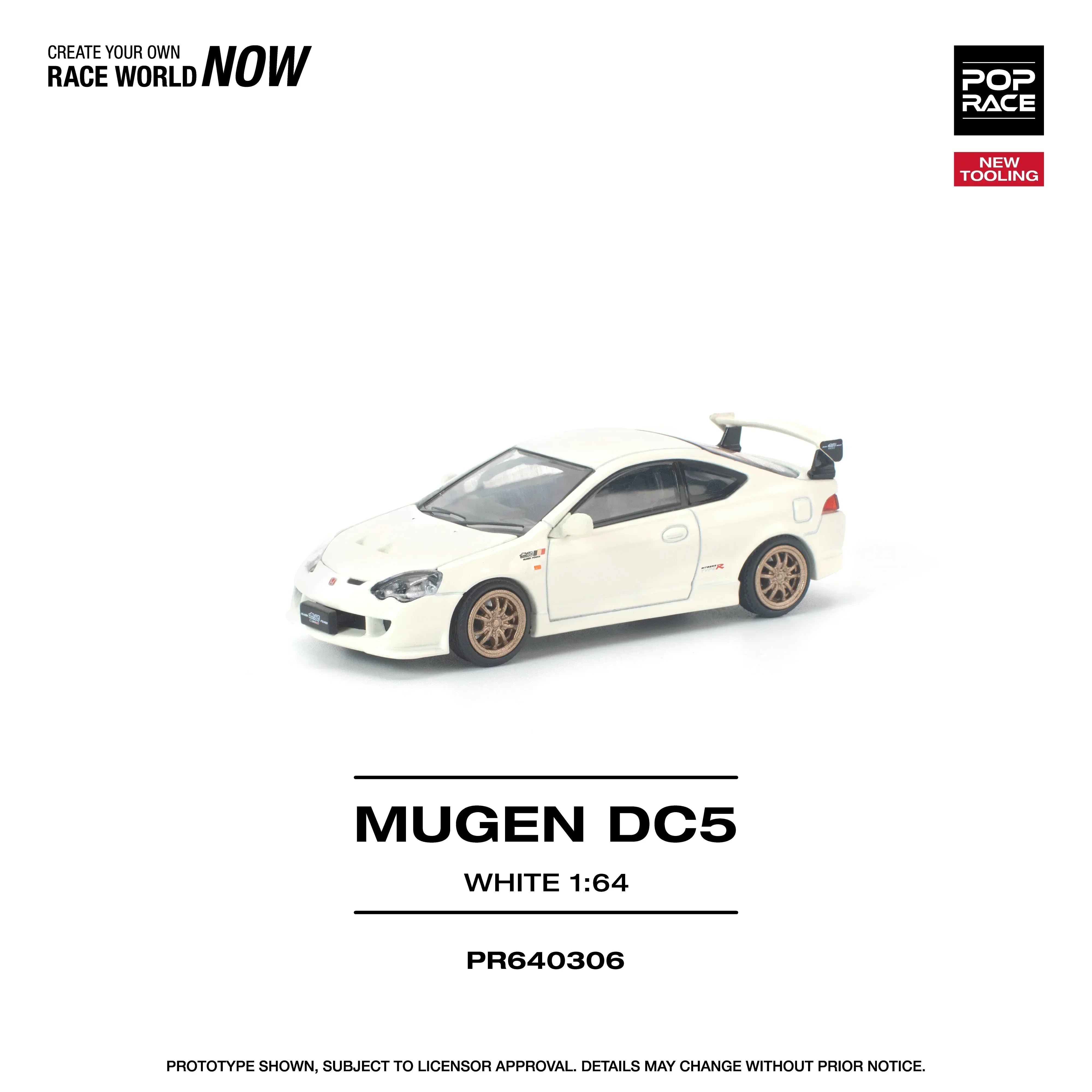 Premium scale diecast model car – *PRE-ORDER* Honda DC5 Mugen New Tooling, 1:64 Scale (White) Collectible