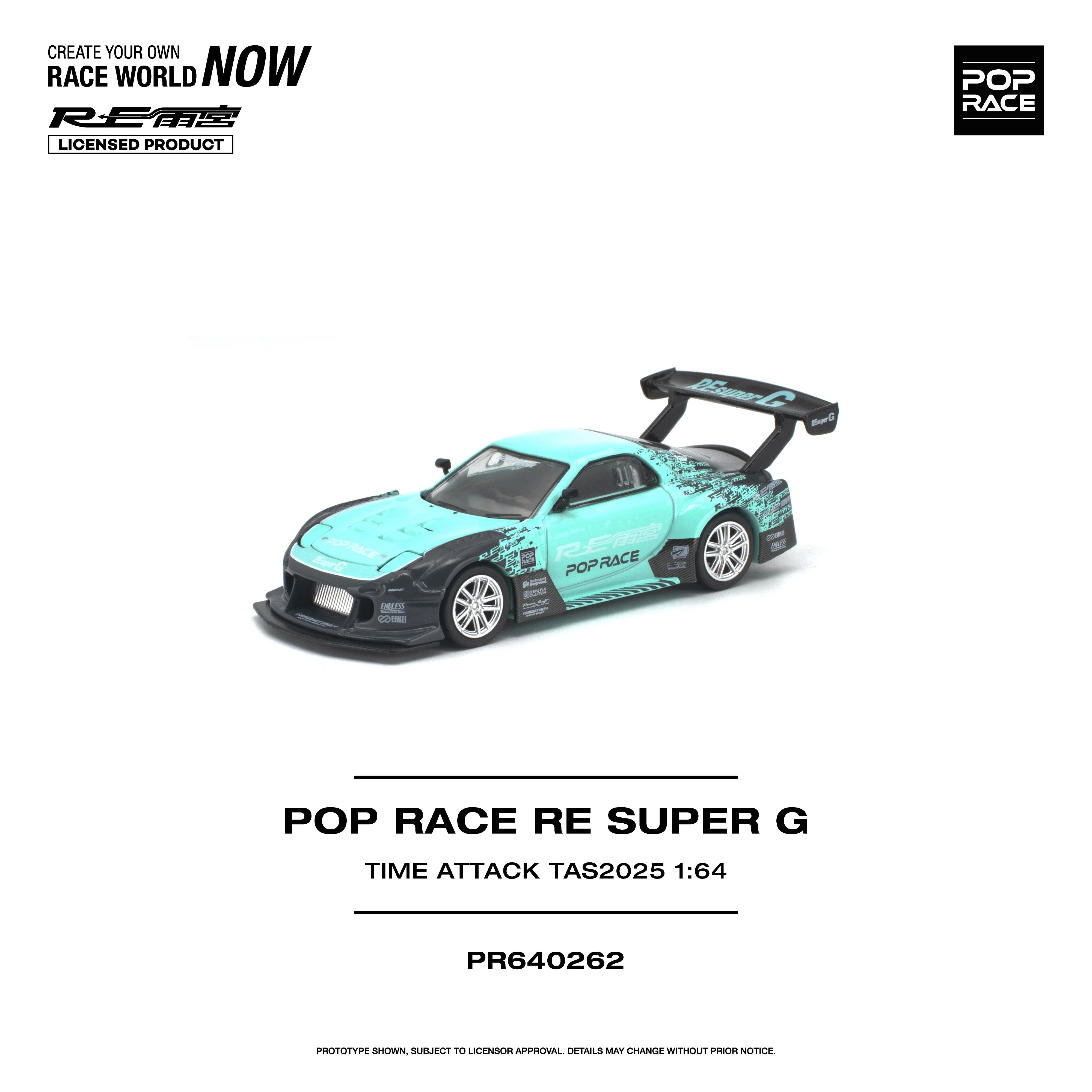 Premium scale diecast model car – *PRE-ORDER* Pop Race RE Super G Time Attack TAS 2025, 1:64 Scale Collectible