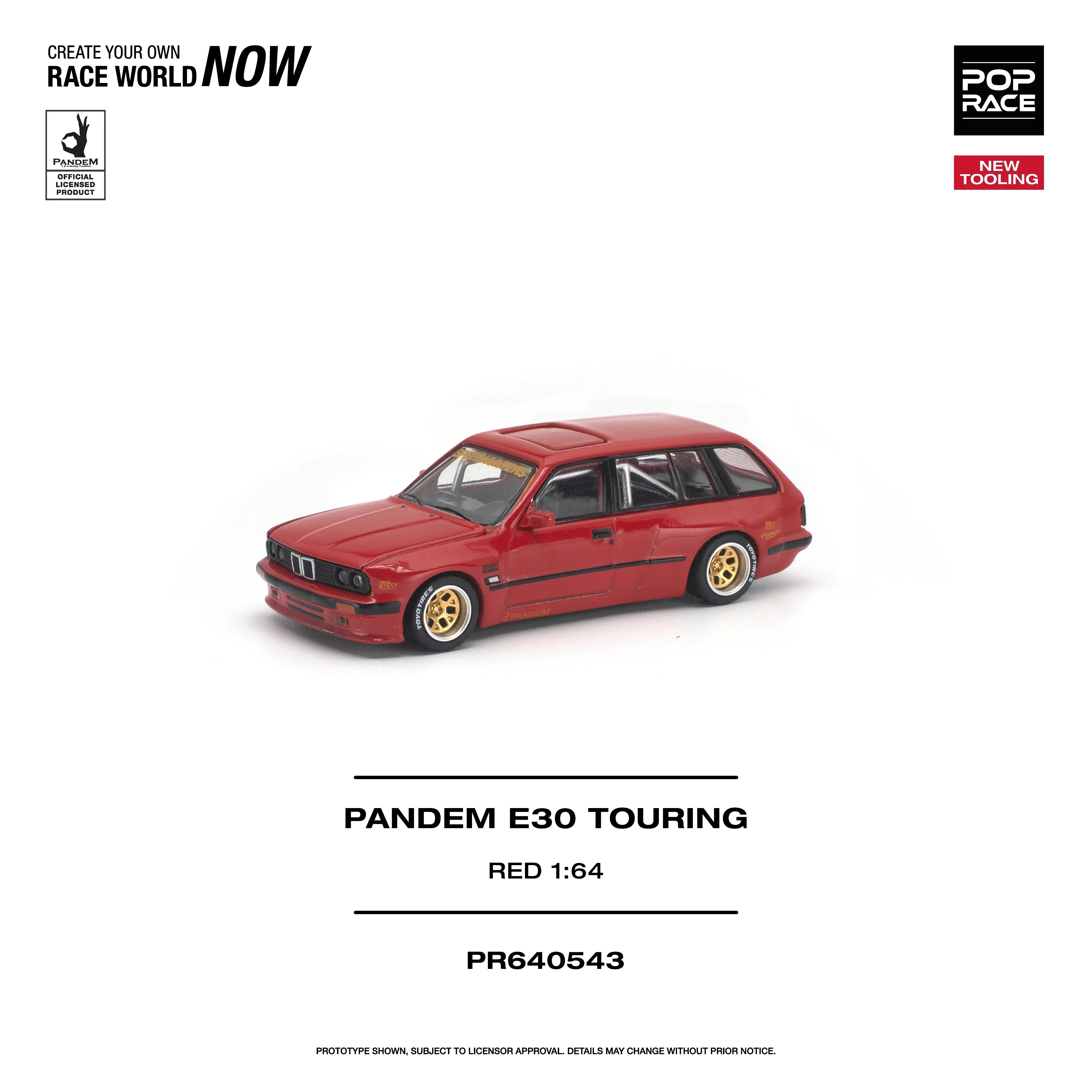 Premium scale diecast model car – *PRE-ORDER* Pandem E30 Touring, 1:64 Scale (Red) Collectible