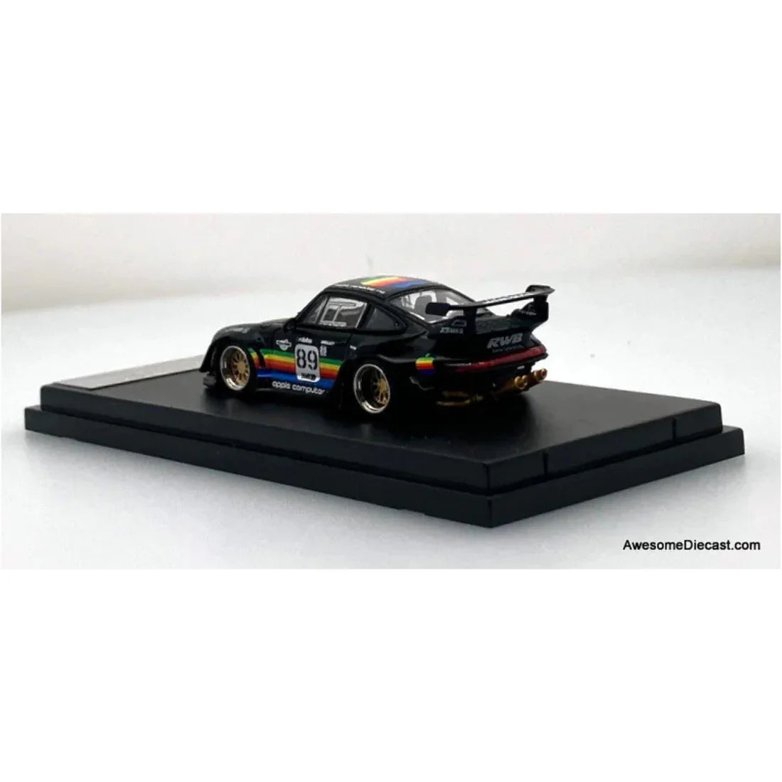 Premium scale diecast model car – Porsche 911 993#89 Racing Sports Model, 1:64 Scale (Matt Black) (Apple Edition Limited to 499) Collectible