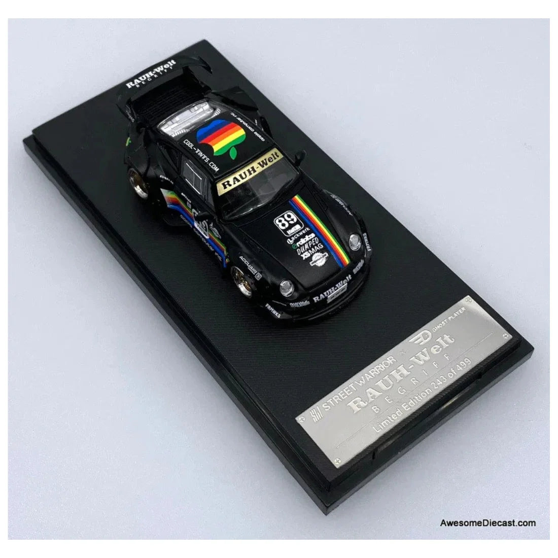 Premium scale diecast model car – Porsche 911 993#89 Racing Sports Model, 1:64 Scale (Matt Black) (Apple Edition Limited to 499) Collectible