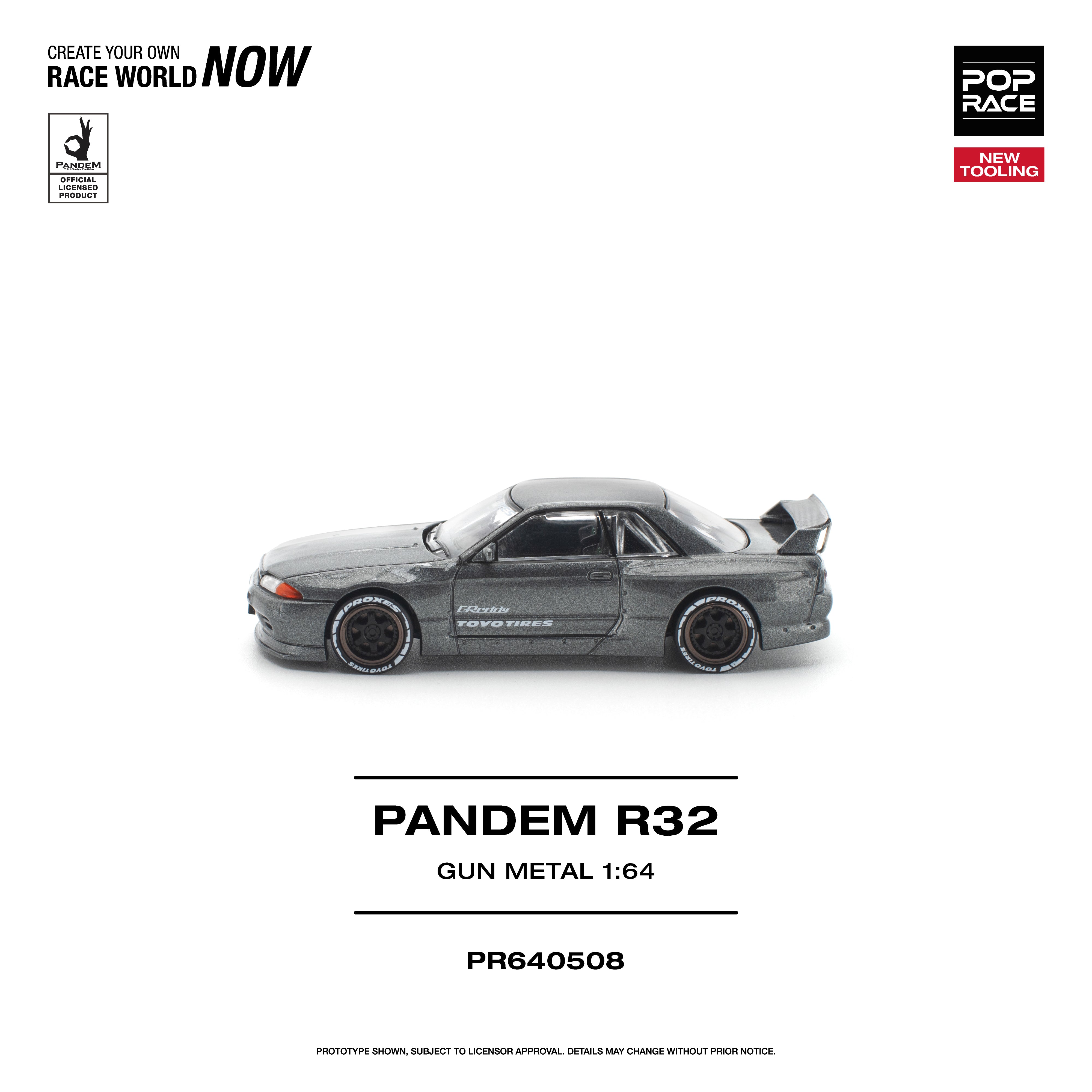 Premium scale diecast model car – *PRE-ORDER* Pandem R32 Gun Metal New Tooling, 1:64 Scale Collectible