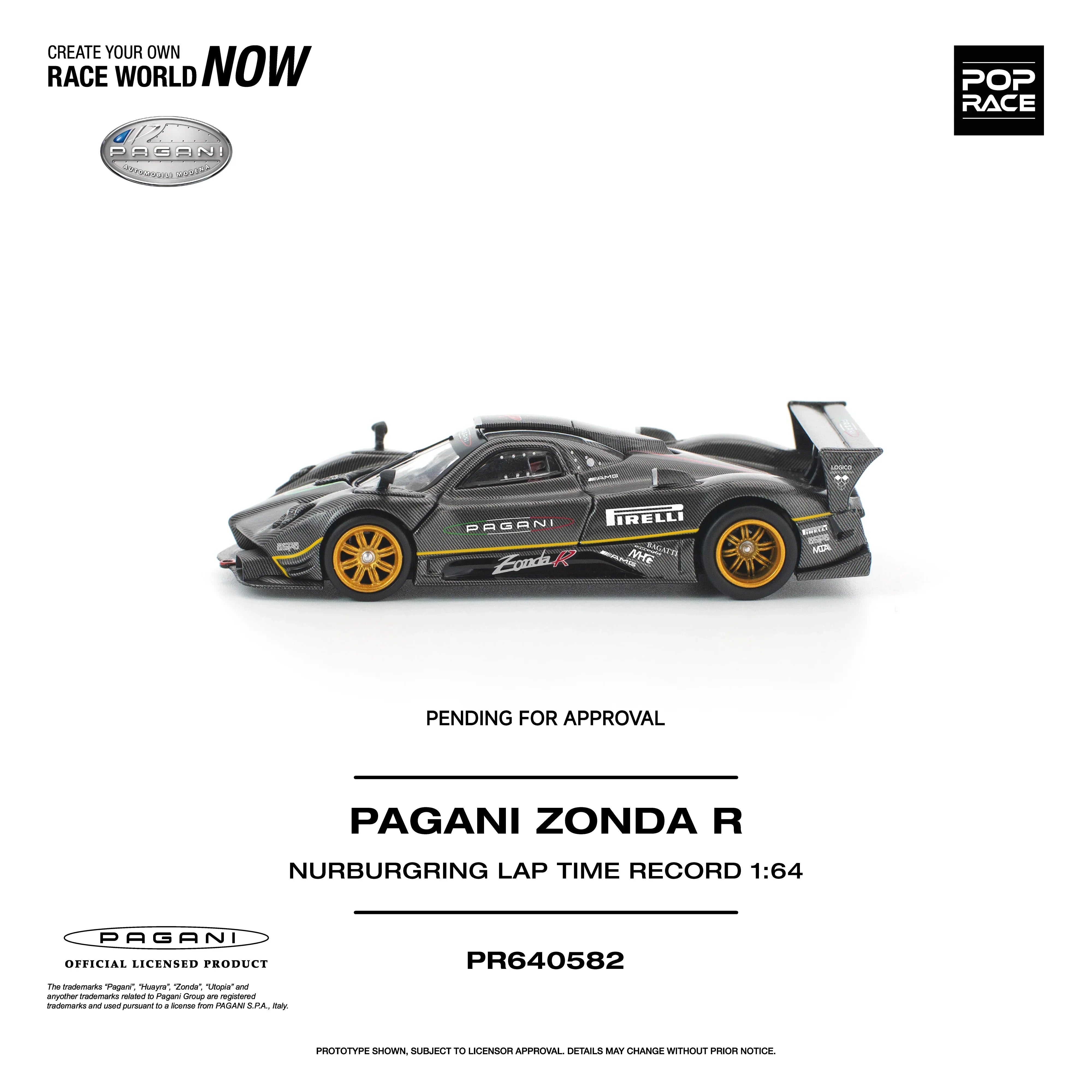 Premium scale diecast model car – *PRE-ORDER* Pagani Zonda R Nurburgring LAP Time Record, 1:64 Scale Collectible