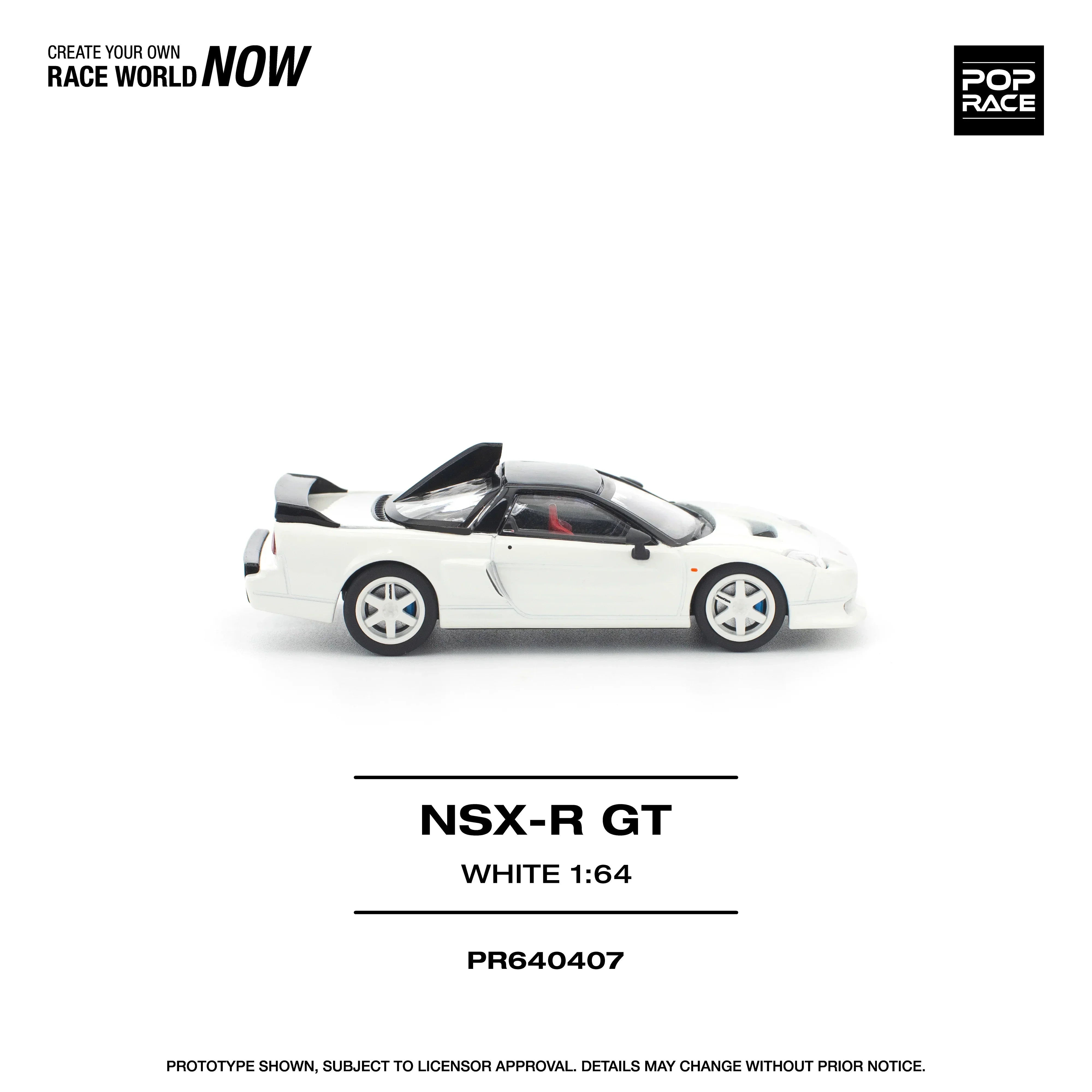 Premium scale diecast model car – *PRE-ORDER* Honda NSX-R GT, 1:64 Scale (White) Collectible