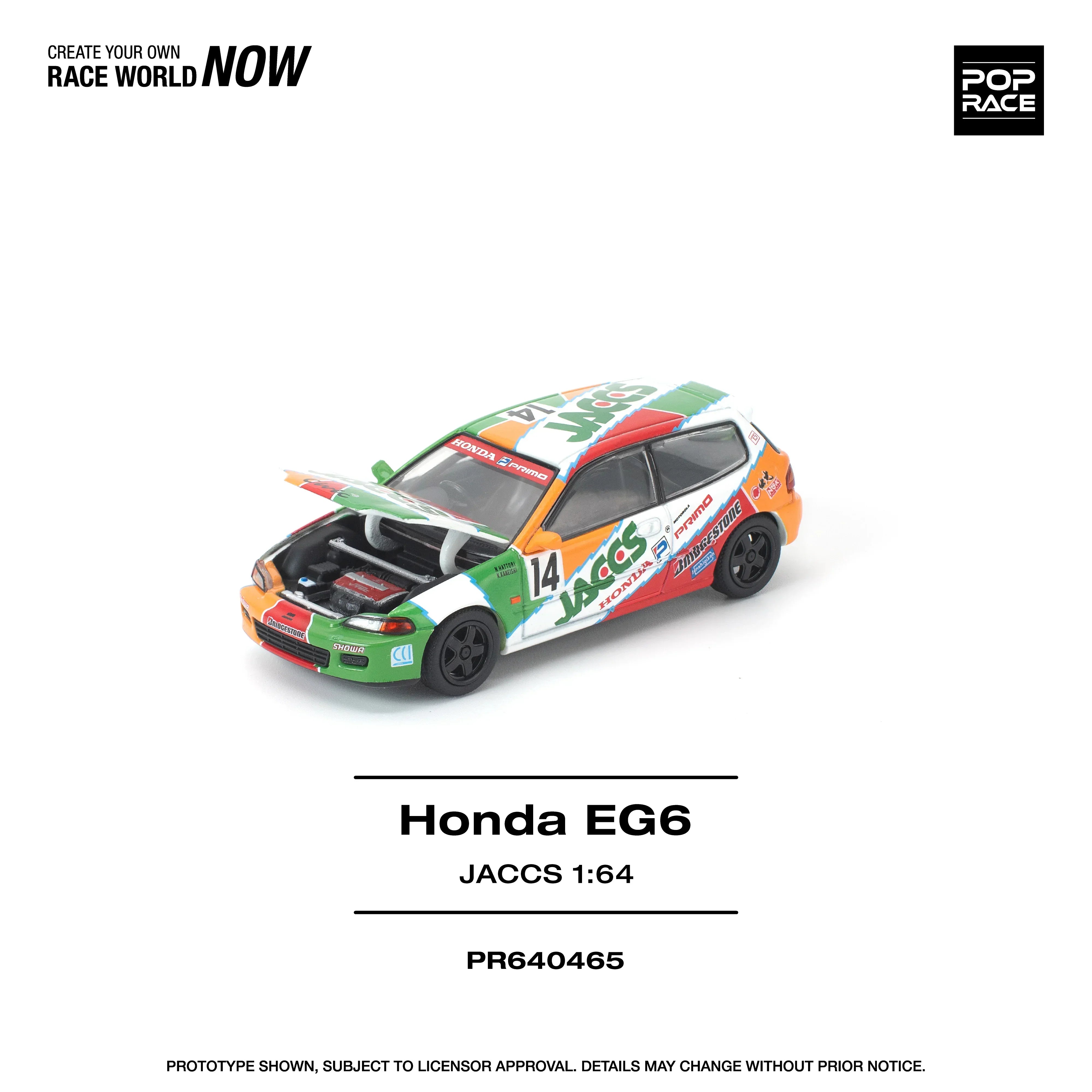 Premium scale diecast model car – *PRE-ORDER* Honda Civc (EG6) Jaccs, 1:64 Scale Collectible