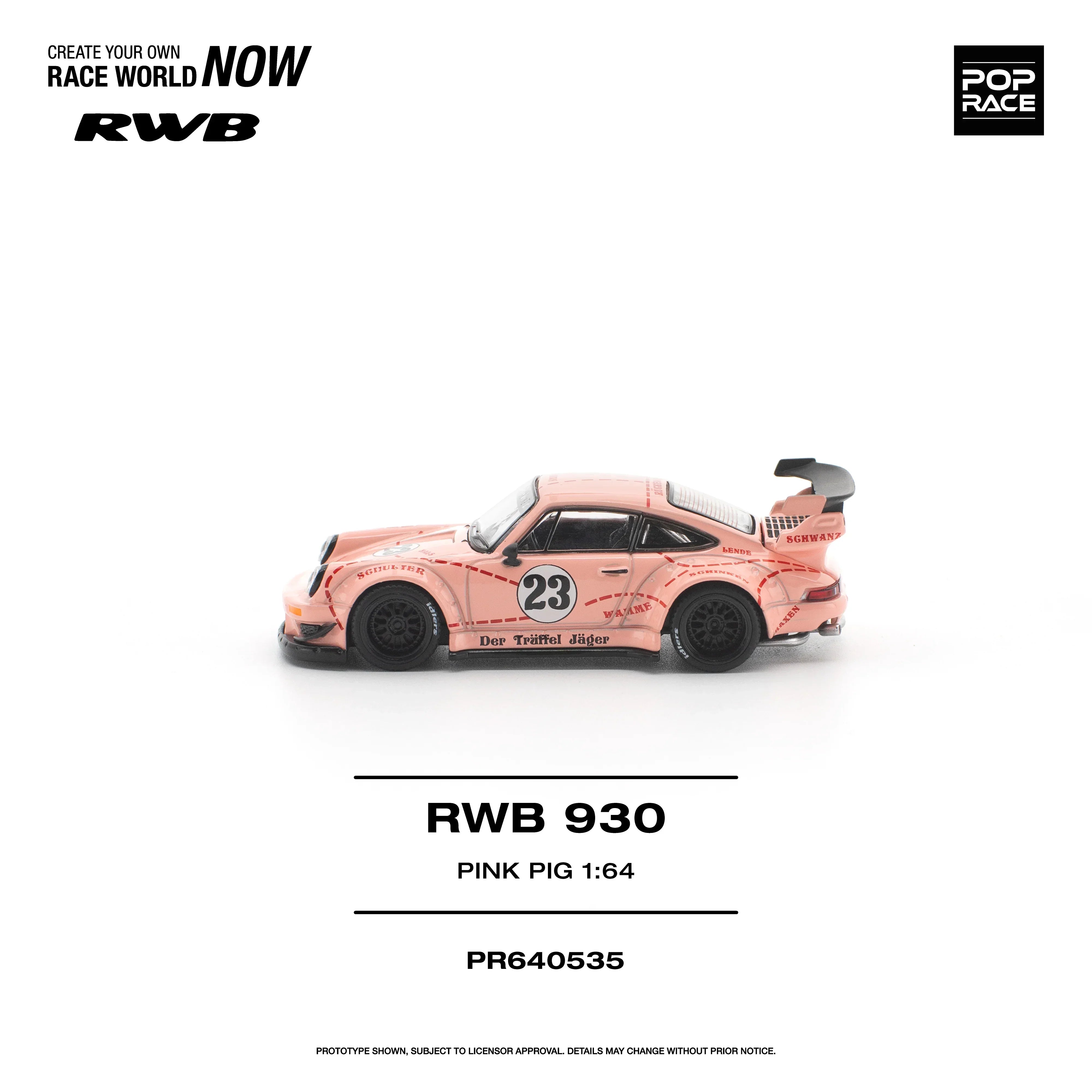 Premium scale diecast model car – *PRE-ORDER* RWB 930 "PINK PIG", 1:64 Scale Collectible