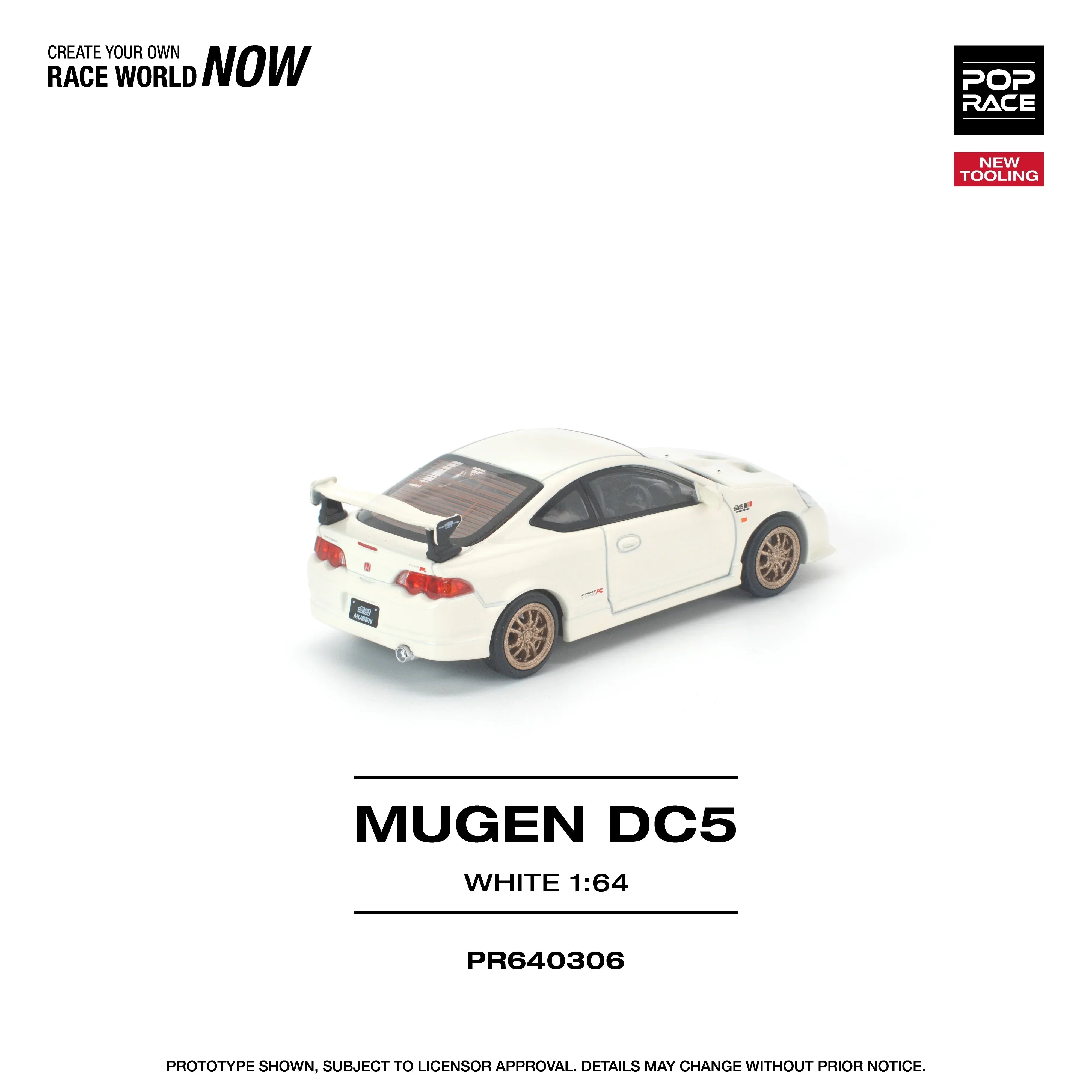 Premium scale diecast model car – *PRE-ORDER* Honda DC5 Mugen New Tooling, 1:64 Scale (White) Collectible