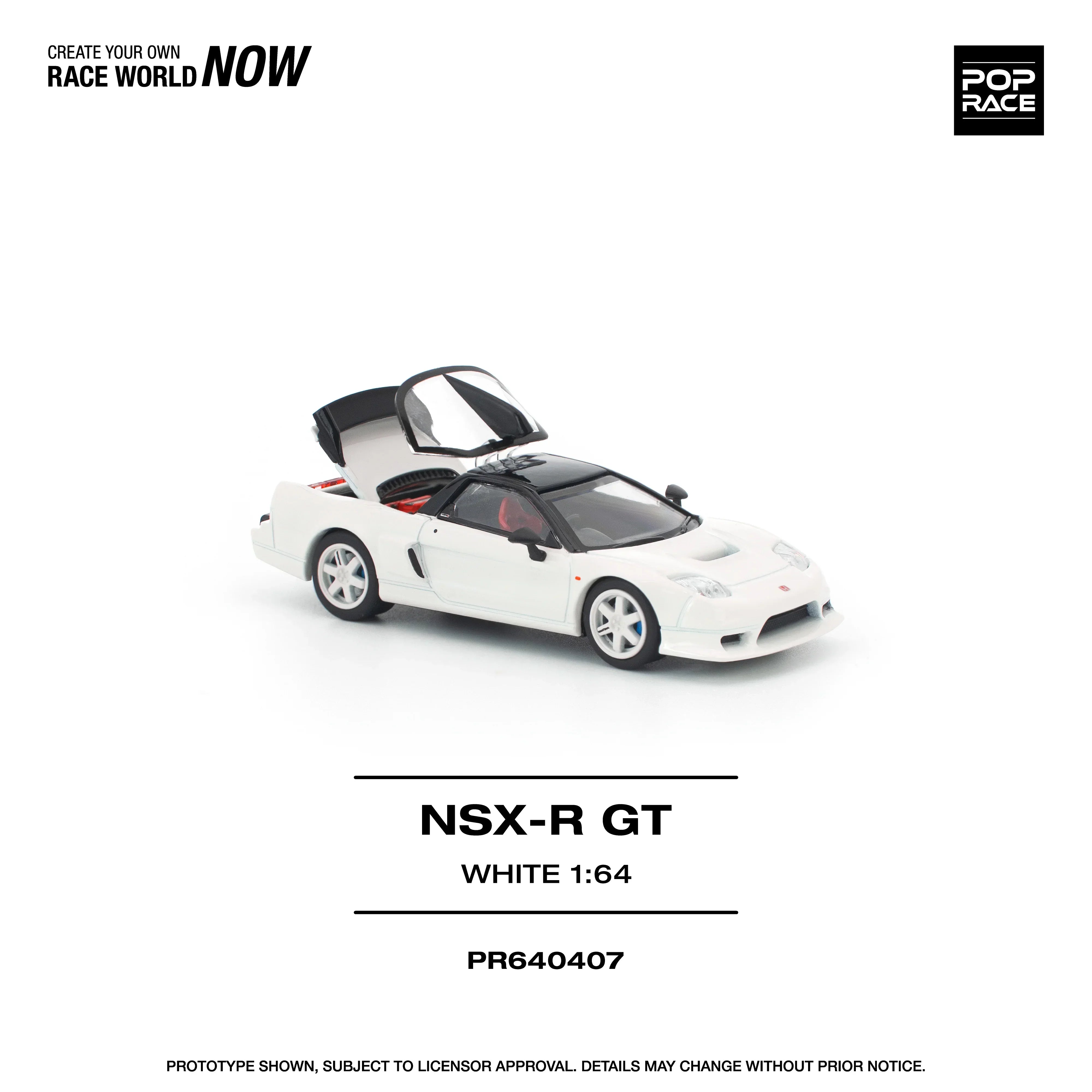 Premium scale diecast model car – *PRE-ORDER* Honda NSX-R GT, 1:64 Scale (White) Collectible