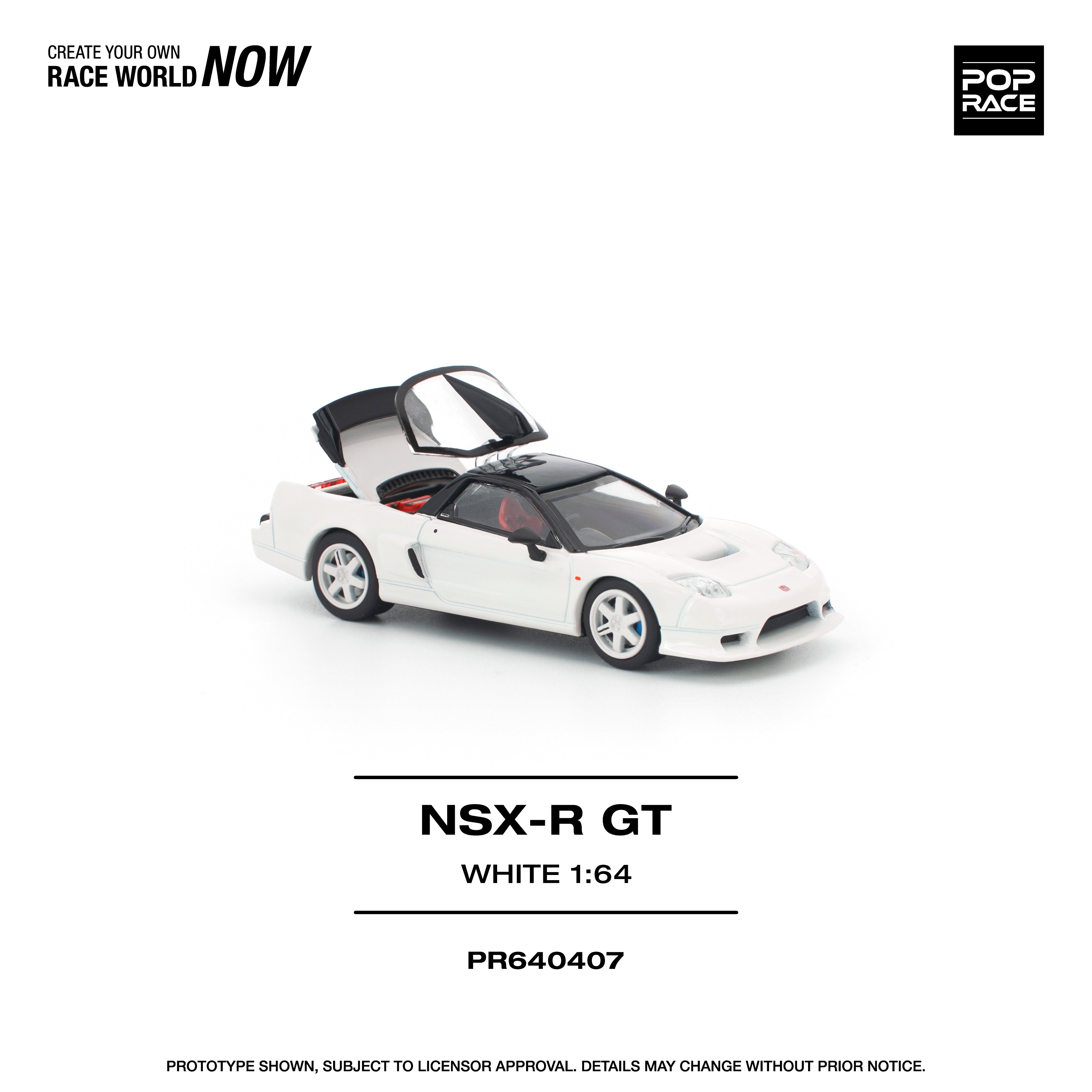 Premium scale diecast model car – *PRE-ORDER* Honda NSX-R GT, 1:64 Scale (White) Collectible