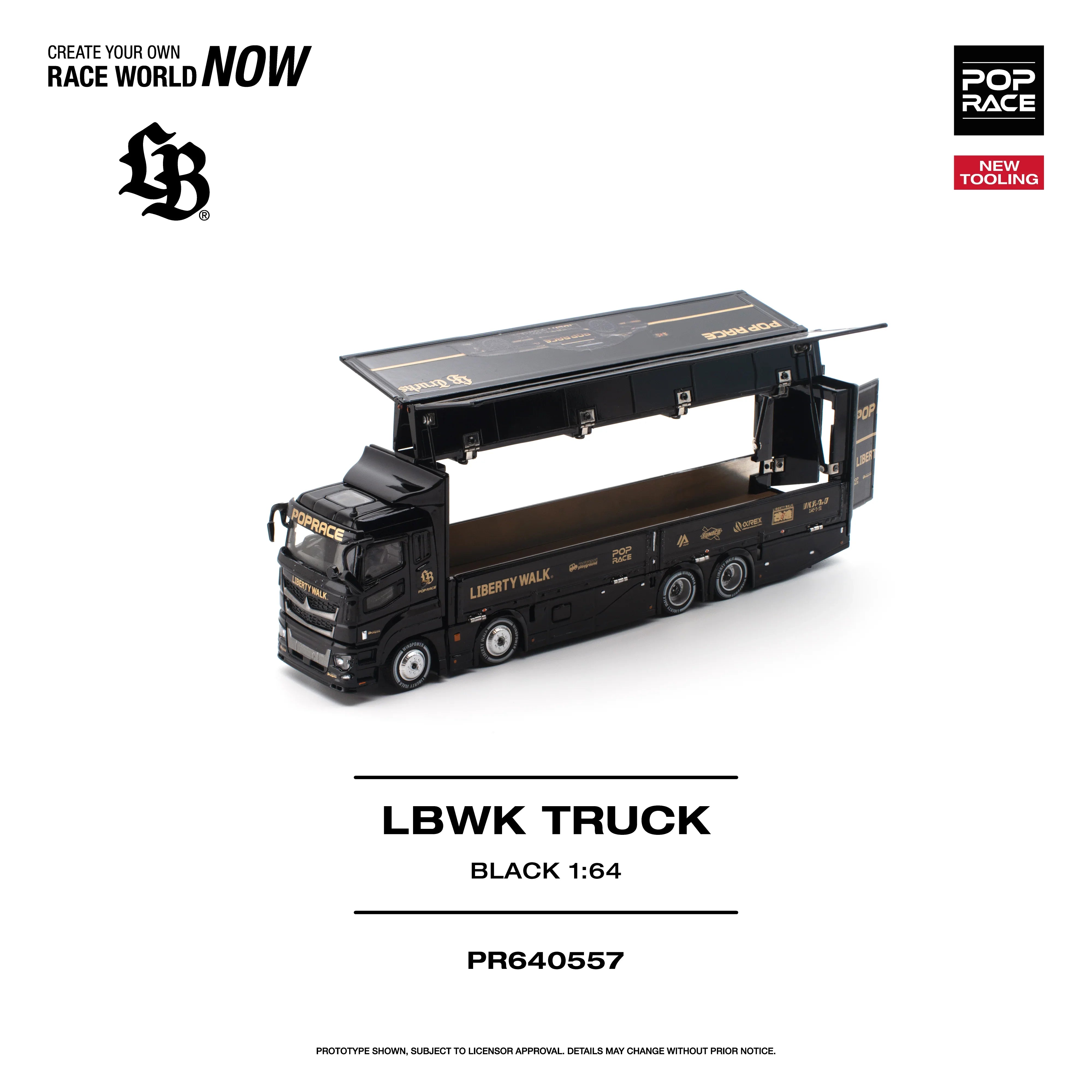 Premium scale diecast model car – *PRE-ORDER* LBWK Truck, 1:64 Scale (Black) Collectible