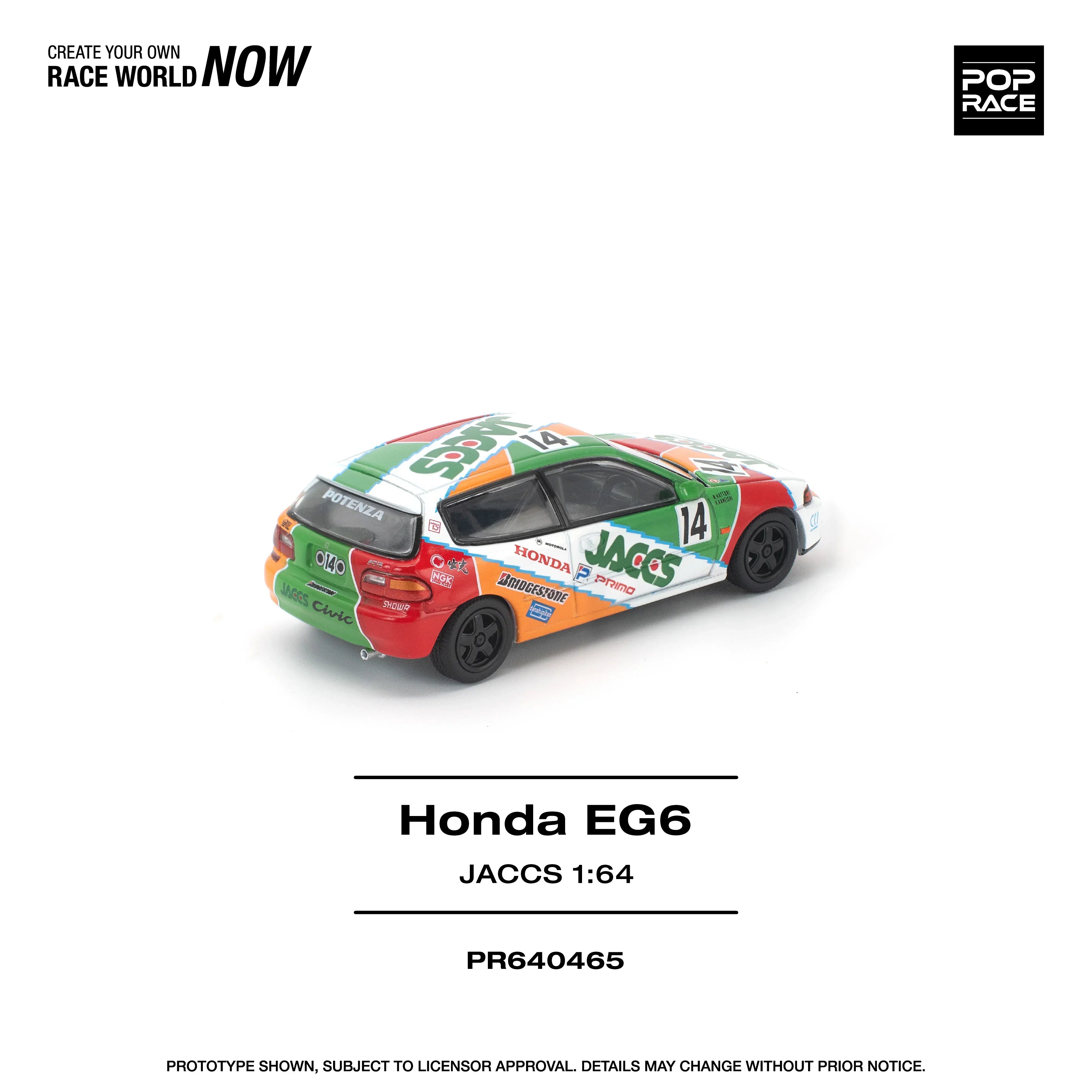 Premium scale diecast model car – *PRE-ORDER* Honda Civc (EG6) Jaccs, 1:64 Scale Collectible