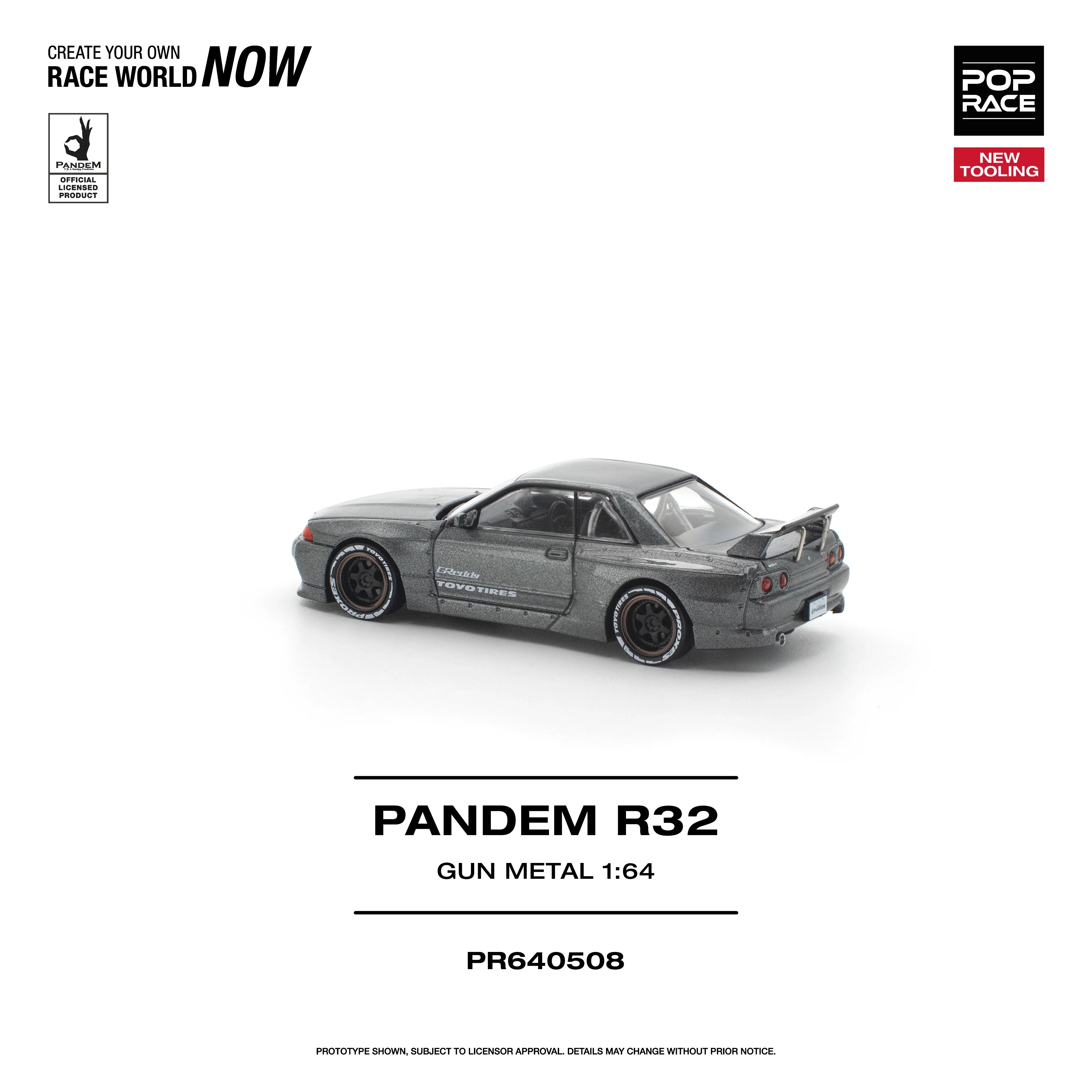 Premium scale diecast model car – *PRE-ORDER* Pandem R32 Gun Metal New Tooling, 1:64 Scale Collectible